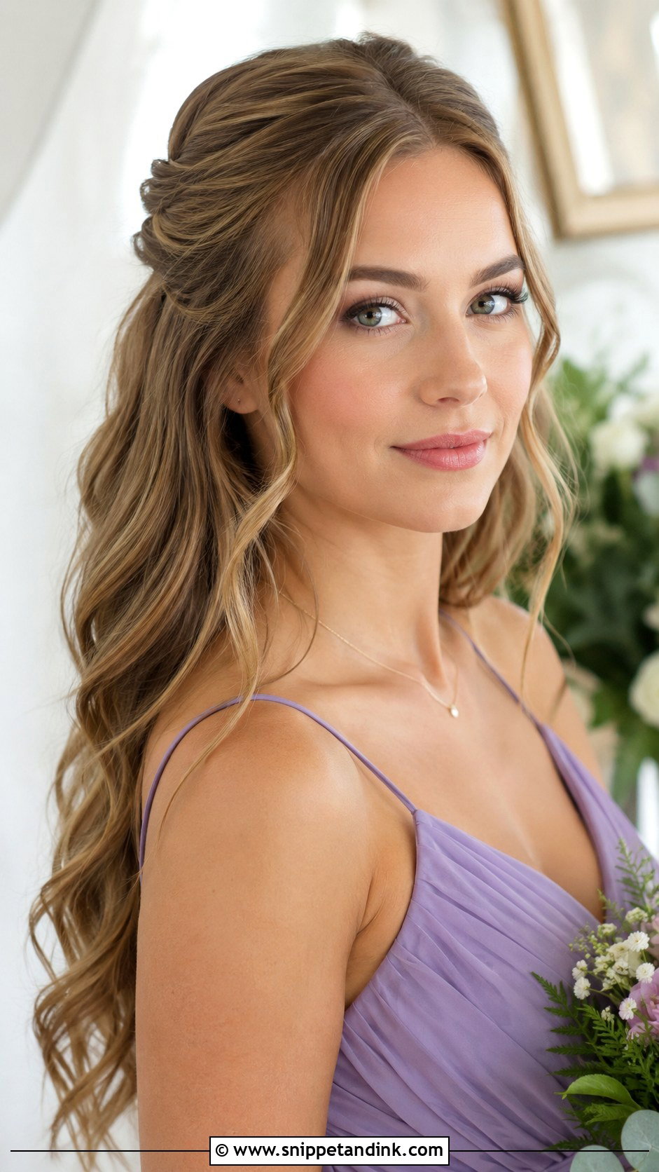 Maid Of Honor Half Up Waves - Snippet and Ink - 30 Maid of Honor Hair Ideas