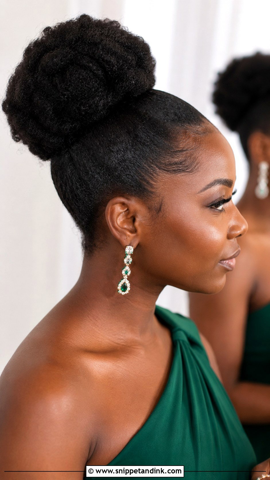 Maid Of Honor Natural Hair Bun - Snippet and Ink - 30 Maid of Honor Hair Ideas