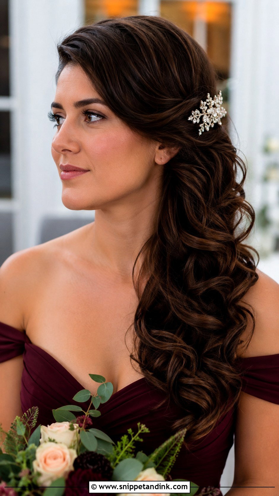 Maid Of Honor Side Swept Curls - Snippet and Ink - 15 Maid of Honor Wedding Hairstyles