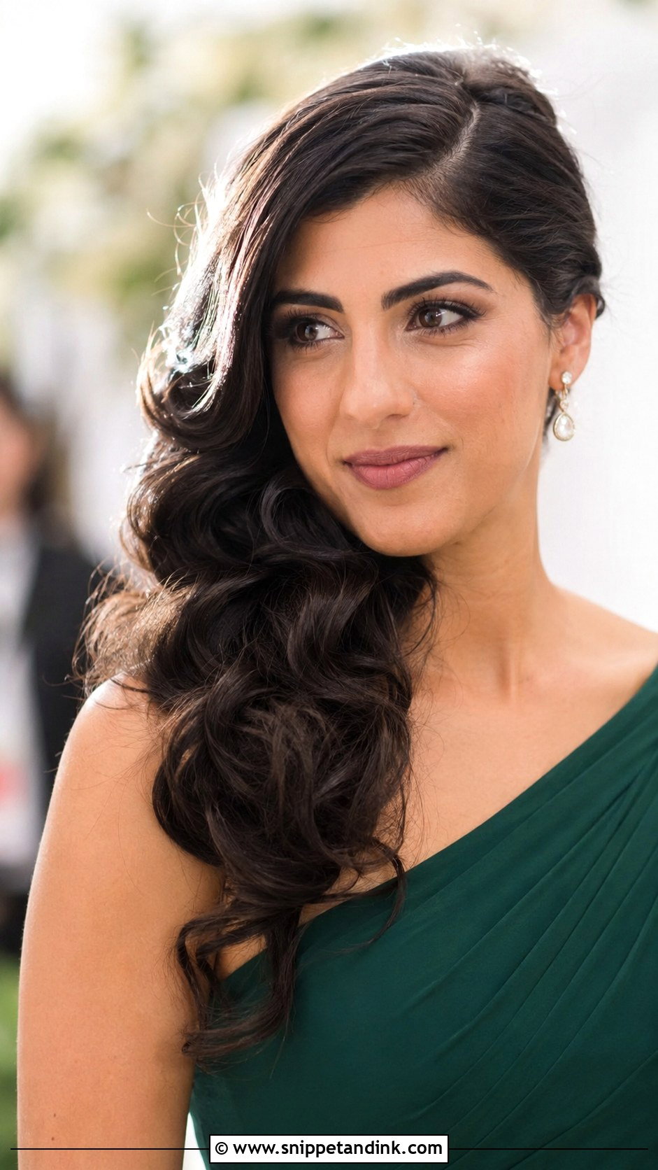 Maid Of Honor Side Swept Curls - Snippet and Ink - 15 Maid of Honor Wedding Hair Ideas