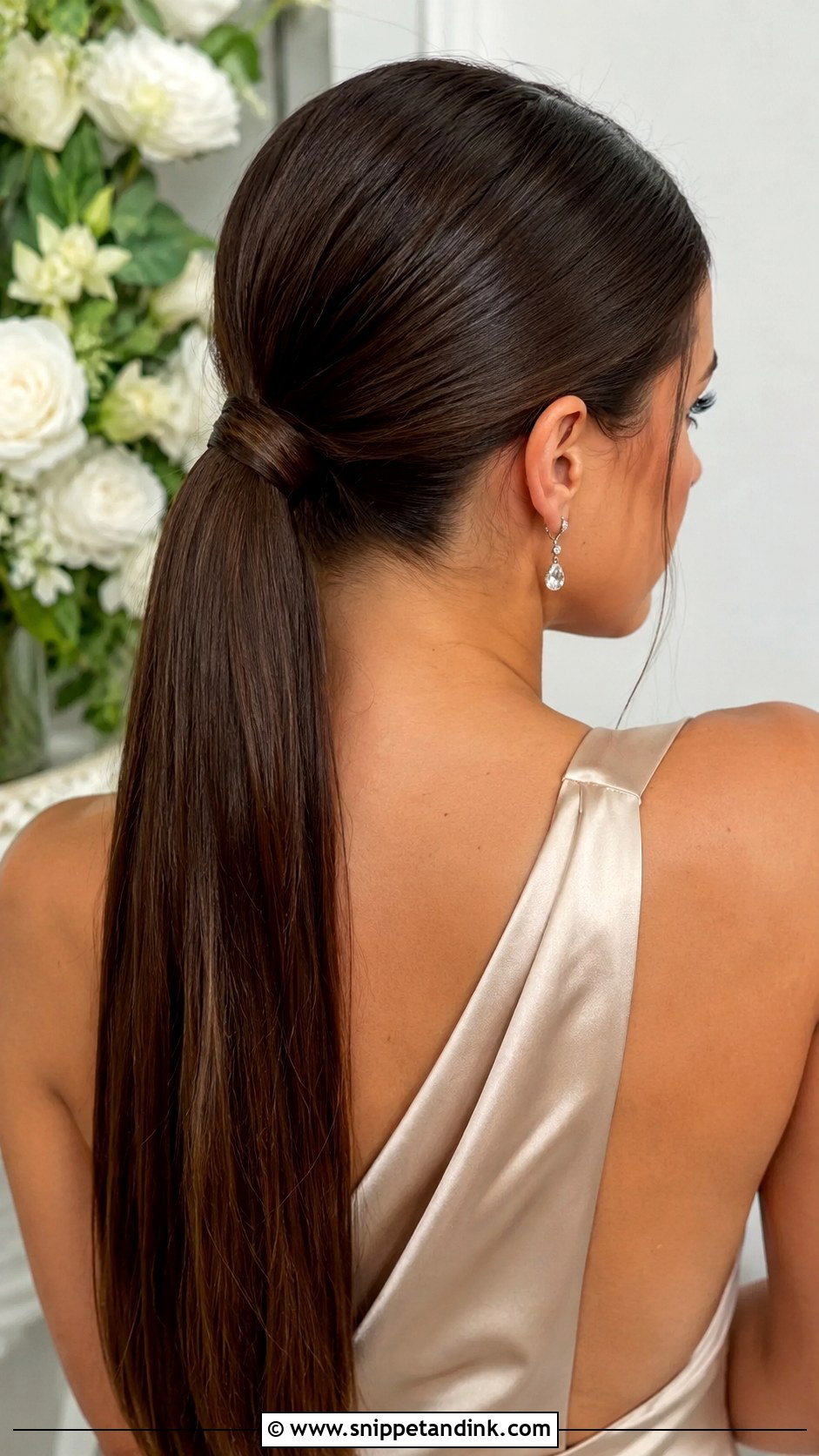 Maid Of Honor Sleek Low Ponytail For Long Hair - Snippet and Ink - 20 Maid of Honor Hairstyles for Long Hair