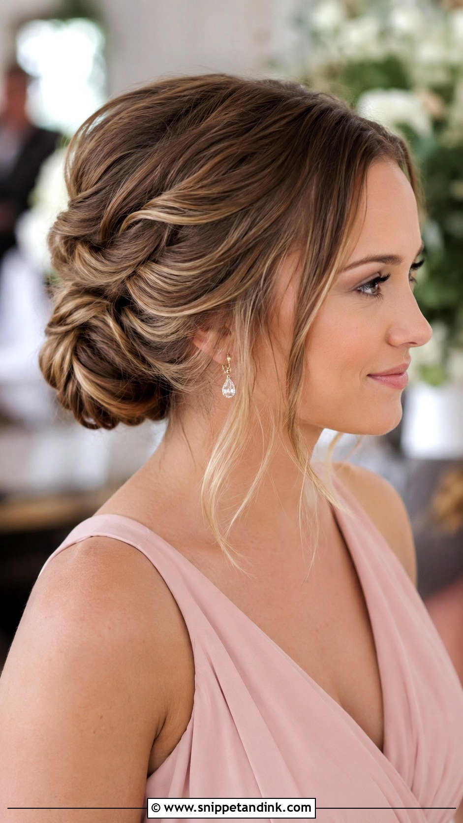 Maid Of Honor Textured Chignon - Snippet and Ink - 15 Maid of Honor Wedding Hair Ideas