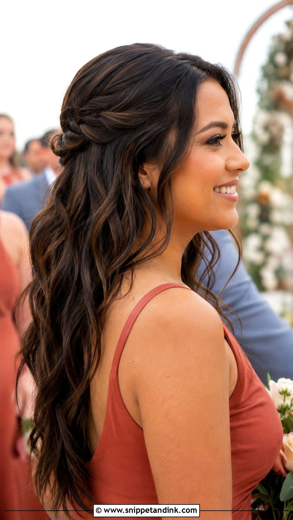 Maid Of Honor Twisted Half Up Hair - Snippet and Ink - 15 Maid of Honor Wedding Hair Ideas