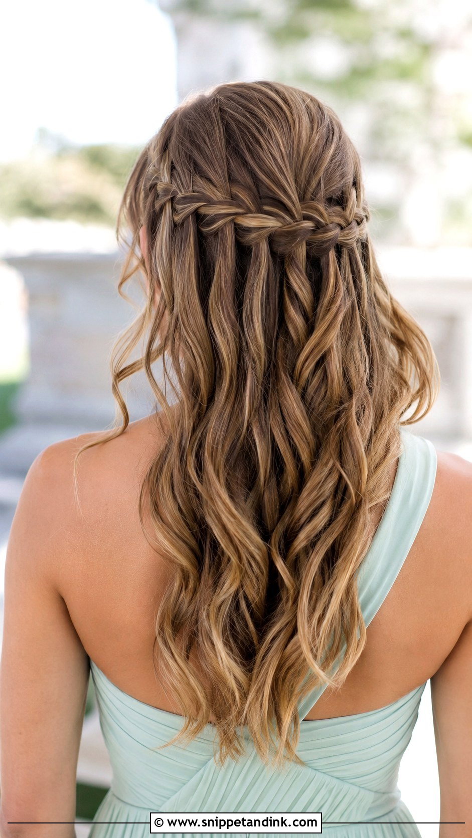 Maid Of Honor Waterfall Braid For Long Hair - Snippet and Ink - 20 Maid of Honor Hairstyles for Long Hair
