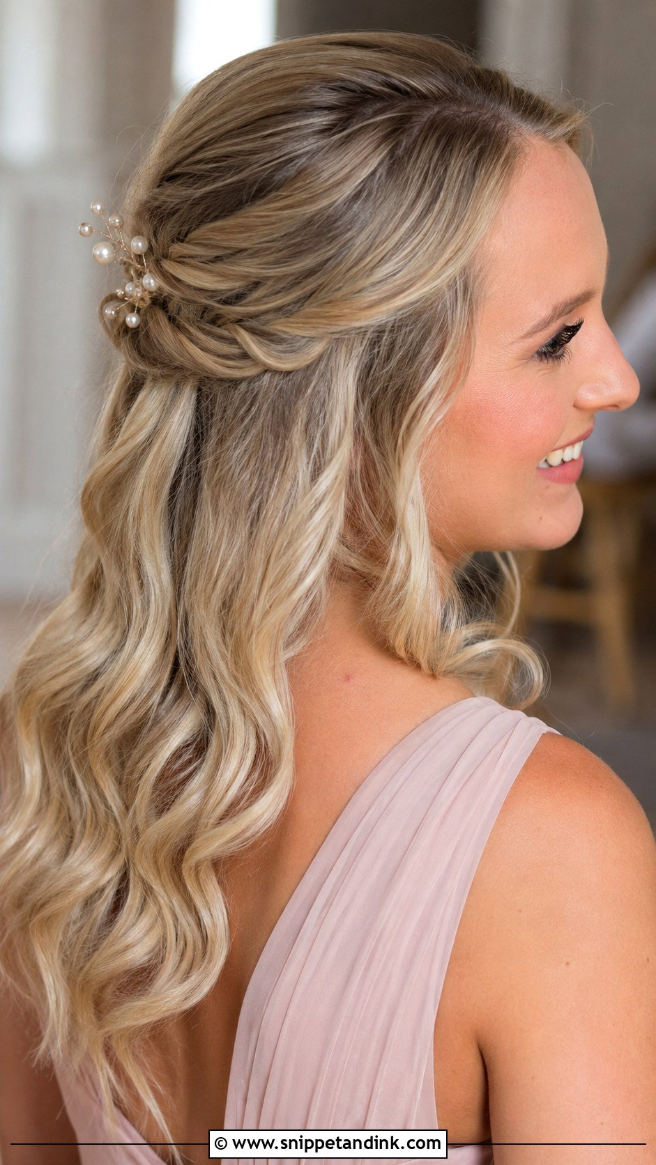 Maid Of Honour Half Up Waves - Snippet and Ink - 25 Maid of Honour Hairstyles