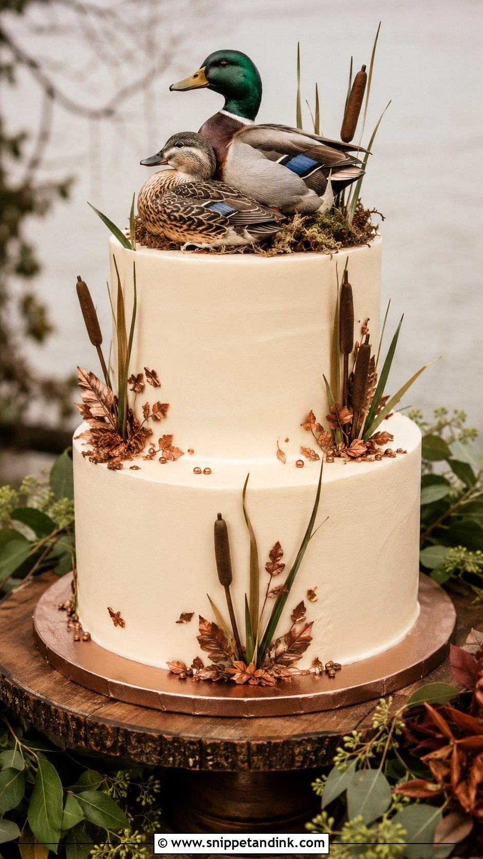 Mallard Duck Wedding Cake - Snippet and Ink - 20 Duck Hunting Wedding Cake Ideas