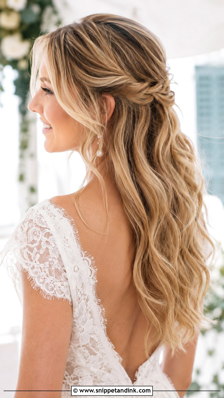Mamma Mia Wedding Hair Half Up Half Down - Snippet and Ink - 20 Mama Mia Wedding Hair Ideas