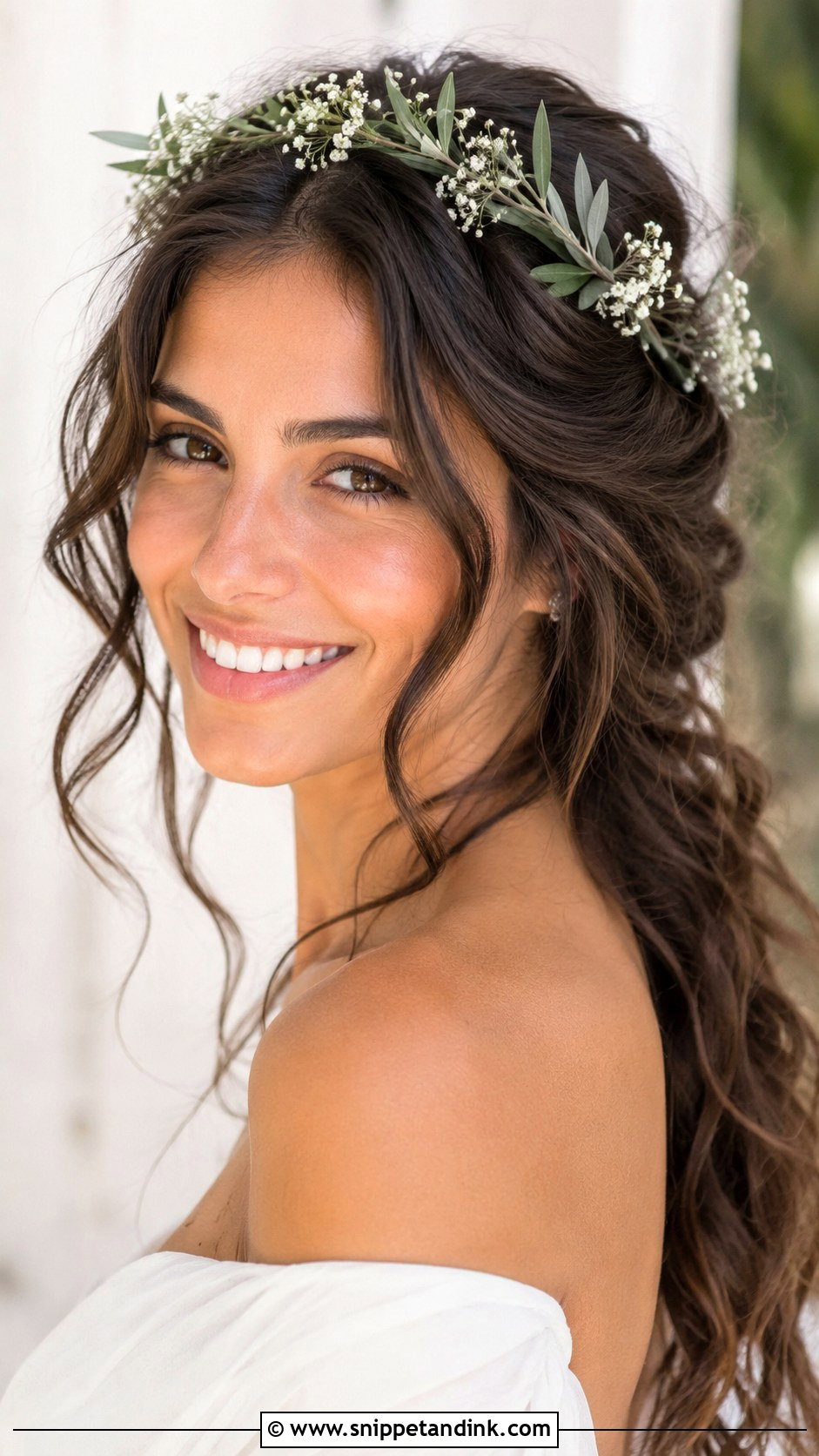 Mamma Mia Wedding Hair With Flower Crown - Snippet and Ink - 20 Mama Mia Wedding Hair Ideas