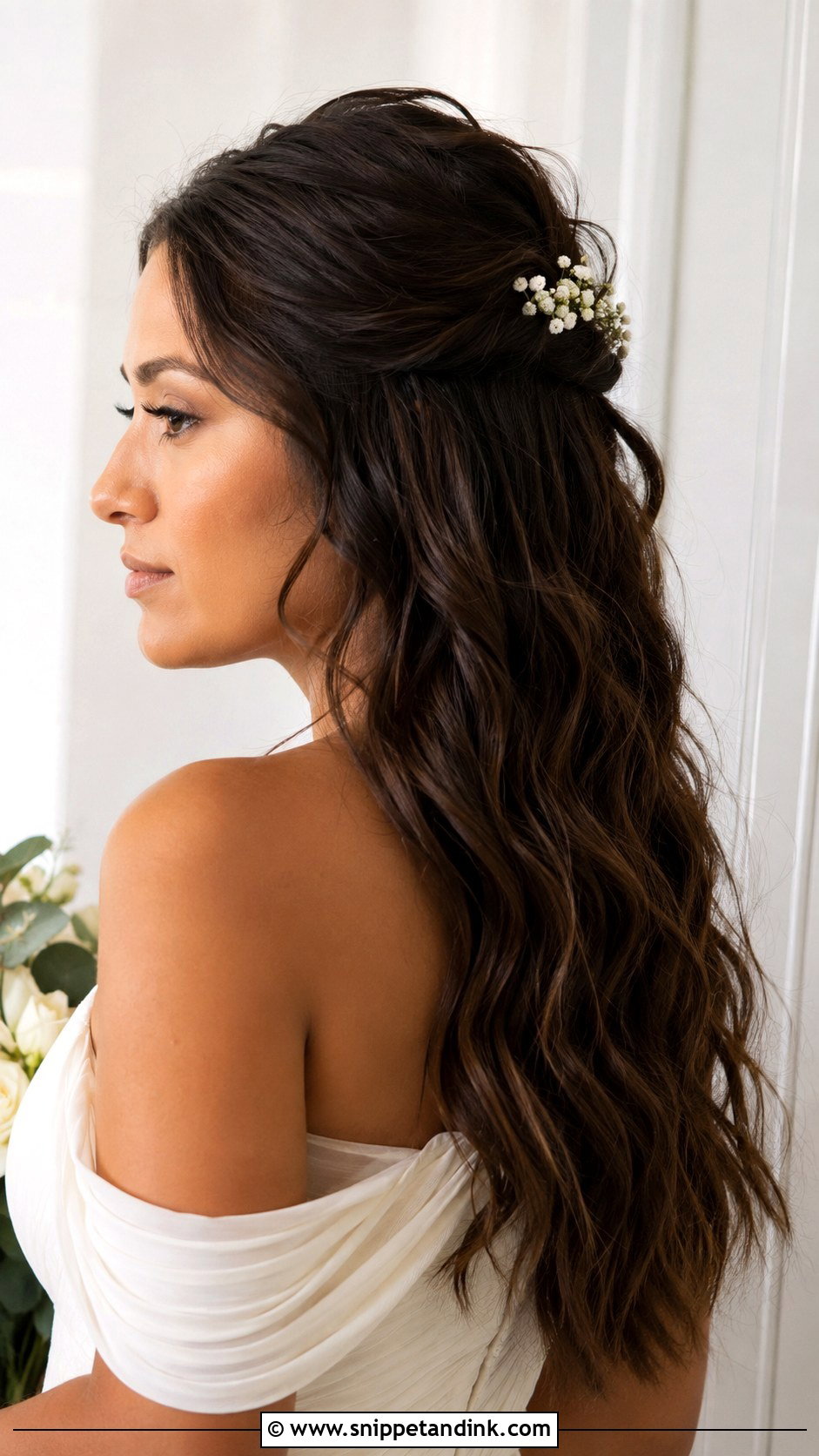 Mamma Mia Wedding Hair With Natural Waves - Snippet and Ink - 20 Mama Mia Wedding Hair Ideas