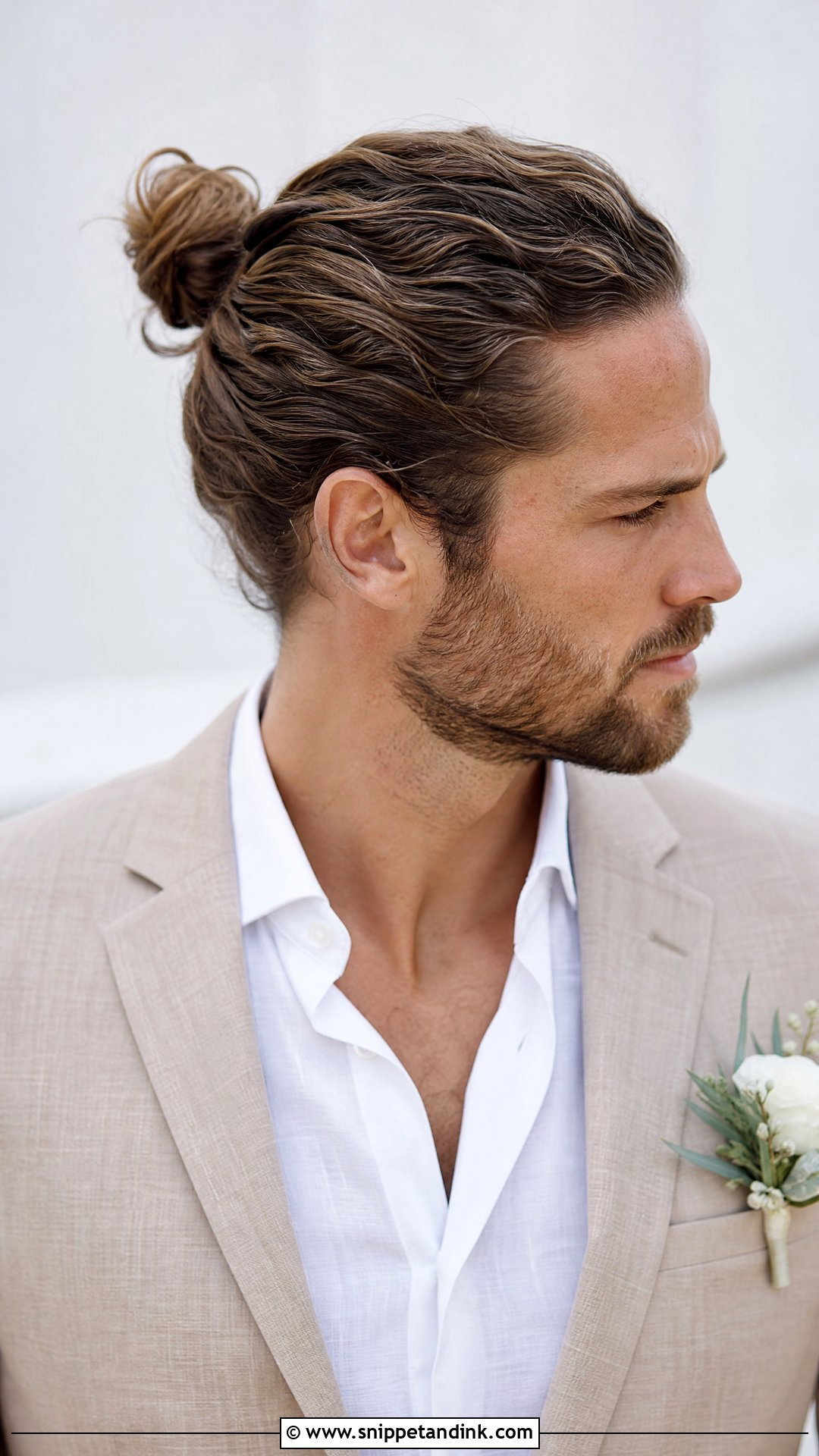 Man Bun For Grooms - Snippet and Ink - 20 Groom Hair Styles