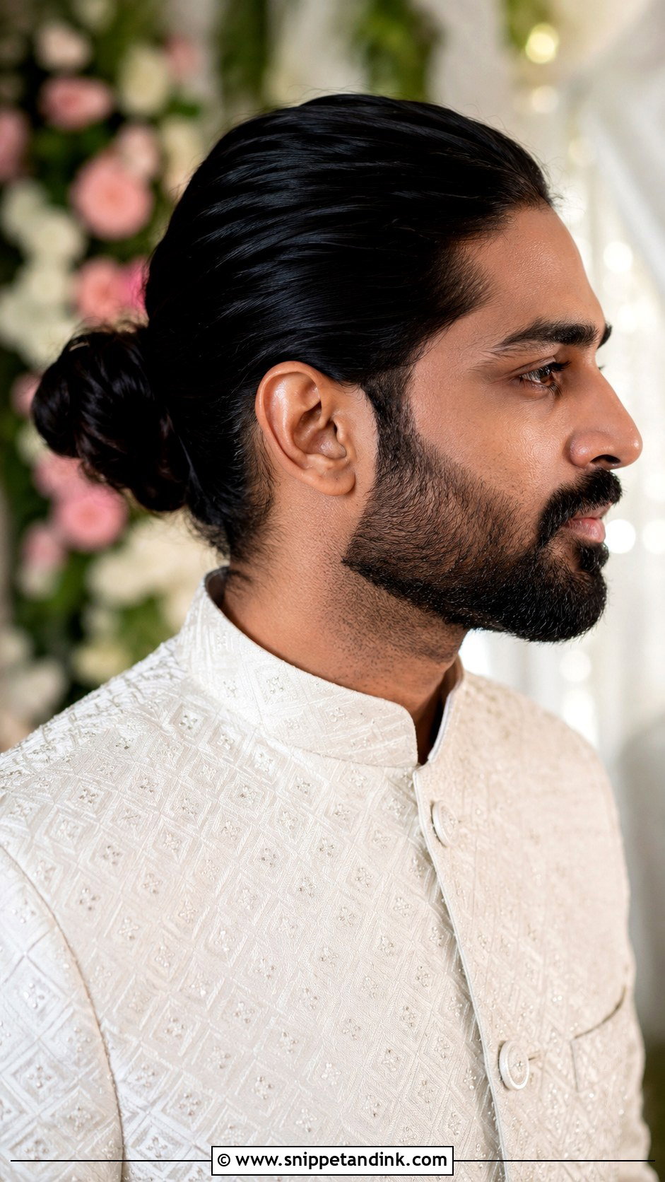 Man Bun Wedding Hairstyle For Groom - Snippet and Ink - 15 Wedding Hairstyles for Groom