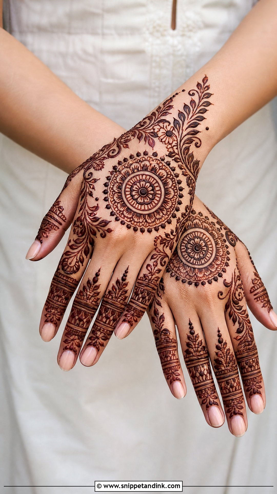 Mandala Arabic Back Hand Mehndi Design - Snippet and Ink - 30 Latest Arabic Back Hand Mehndi Designs