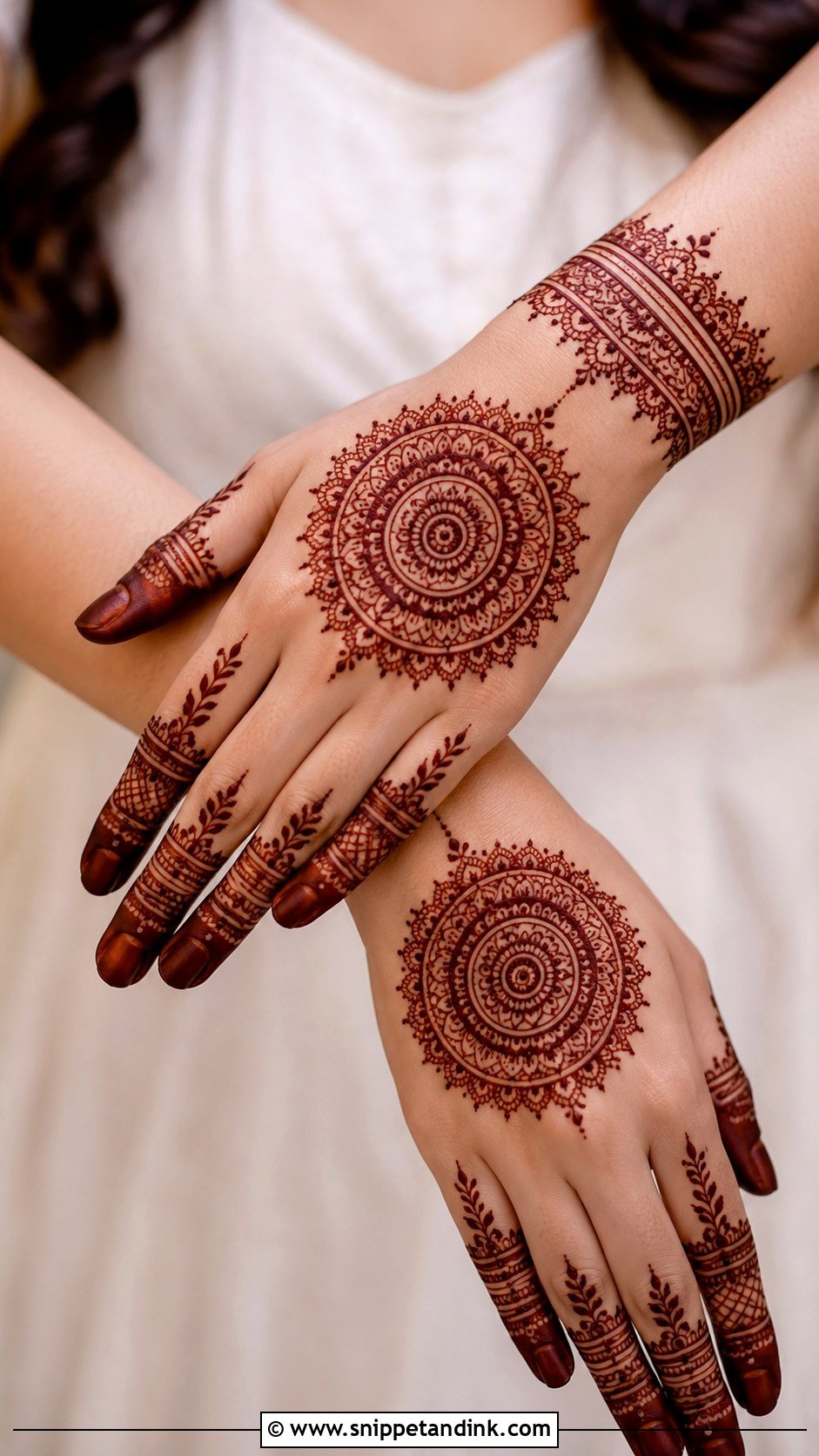 Mandala Back Hand Bridal Mehndi Design - Snippet and Ink - 30 Back Hand Bridal Mehndi Designs