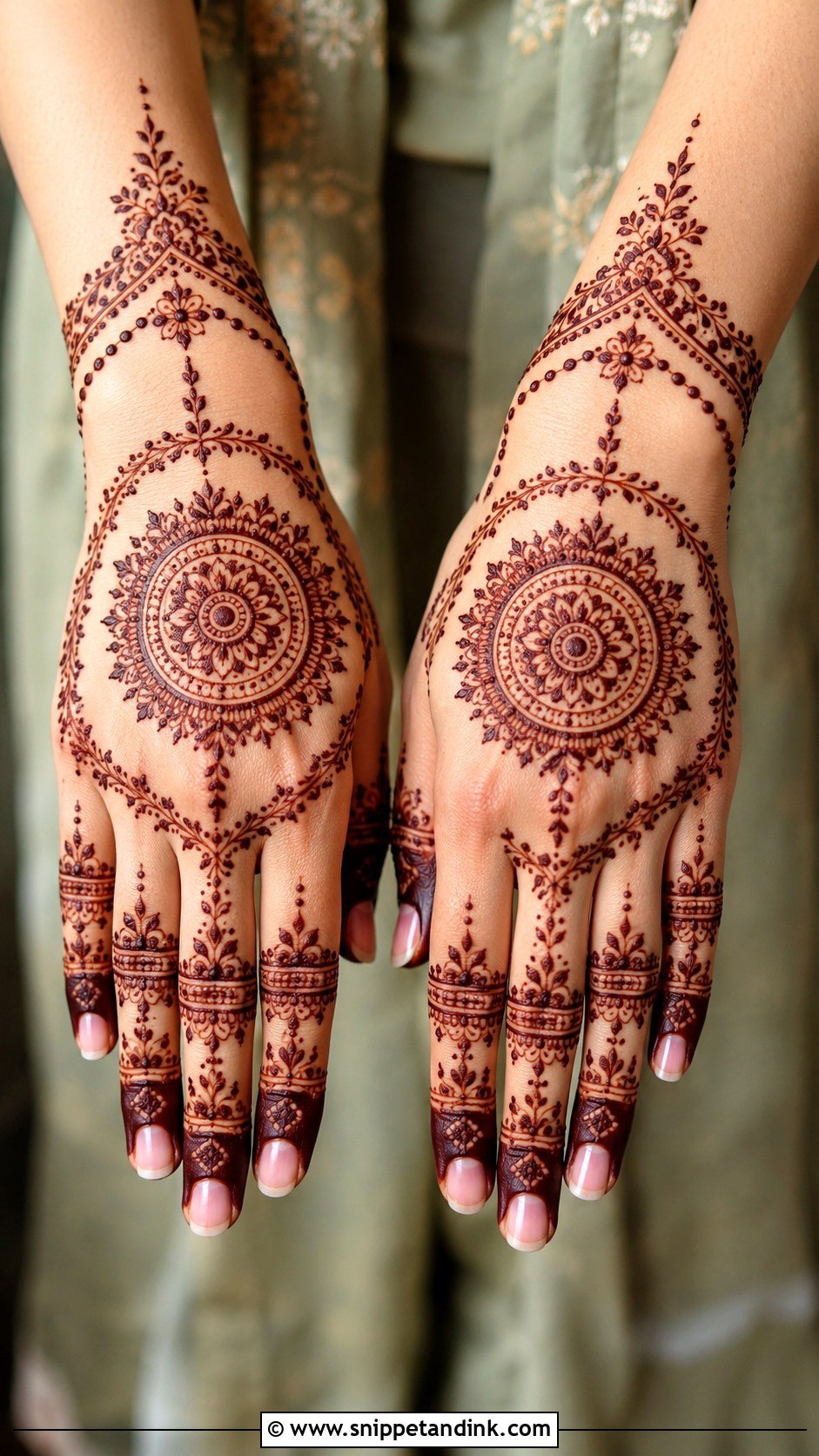 Mandala Back Hand Engagement Mehndi Design - Snippet and Ink - 30 Back Engagement Mehndi Designs