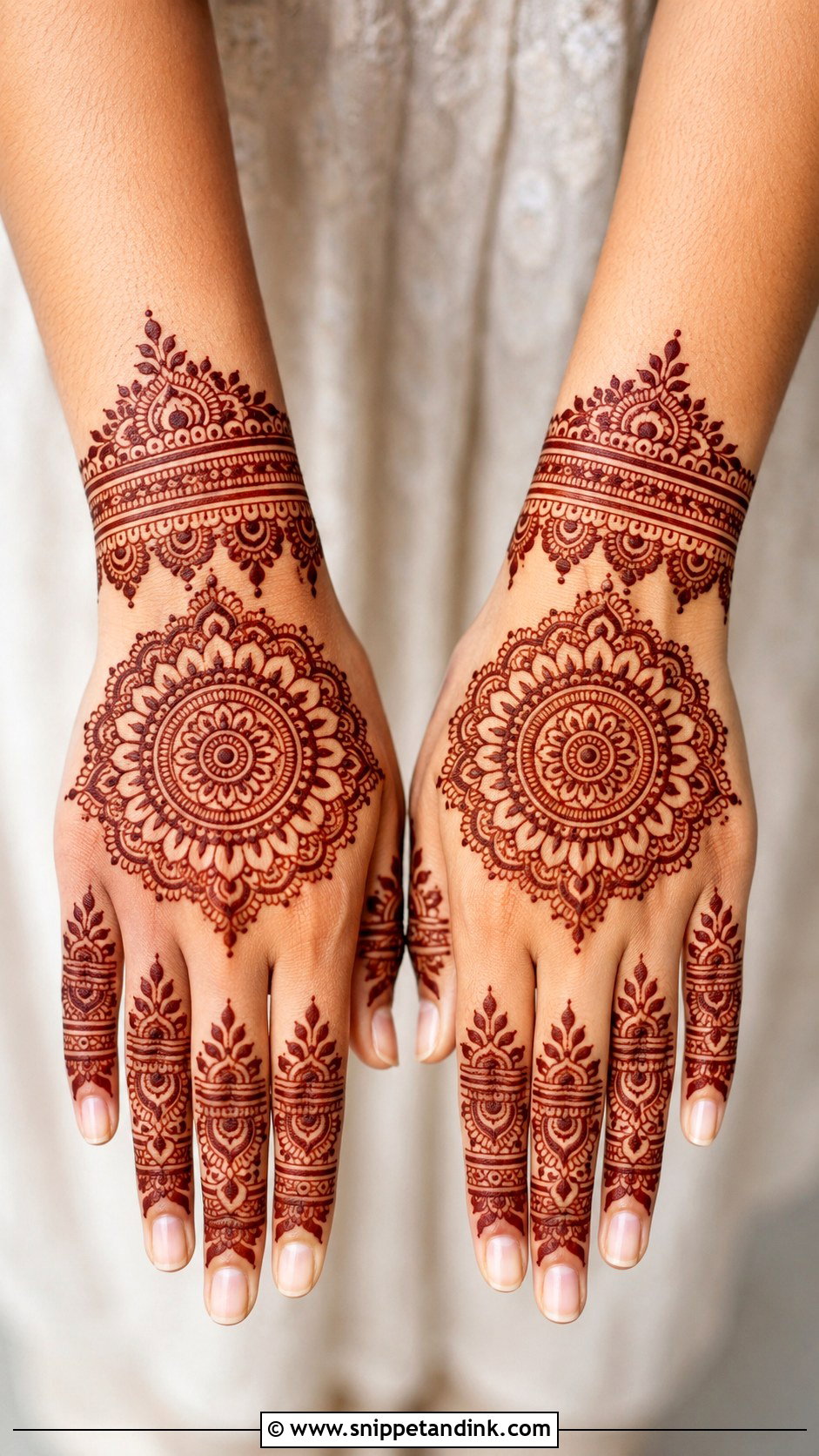 Mandala Back Hand Mehndi Design - Snippet and Ink - 35 Back Hand Mehndi Designs