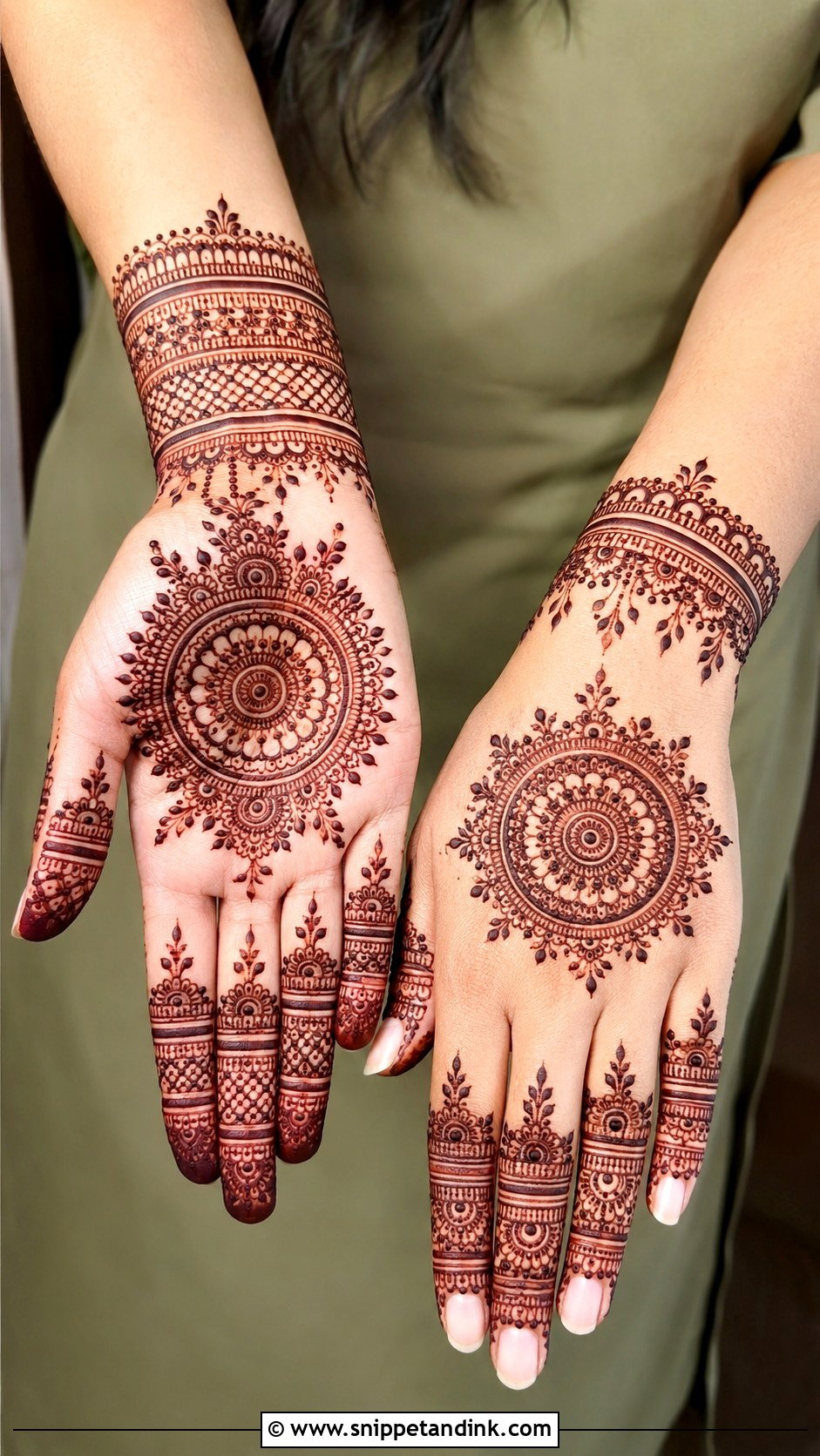 Mandala Bharwa Mehndi Design - Snippet and Ink - 30 Bharwa Mehndi Designs