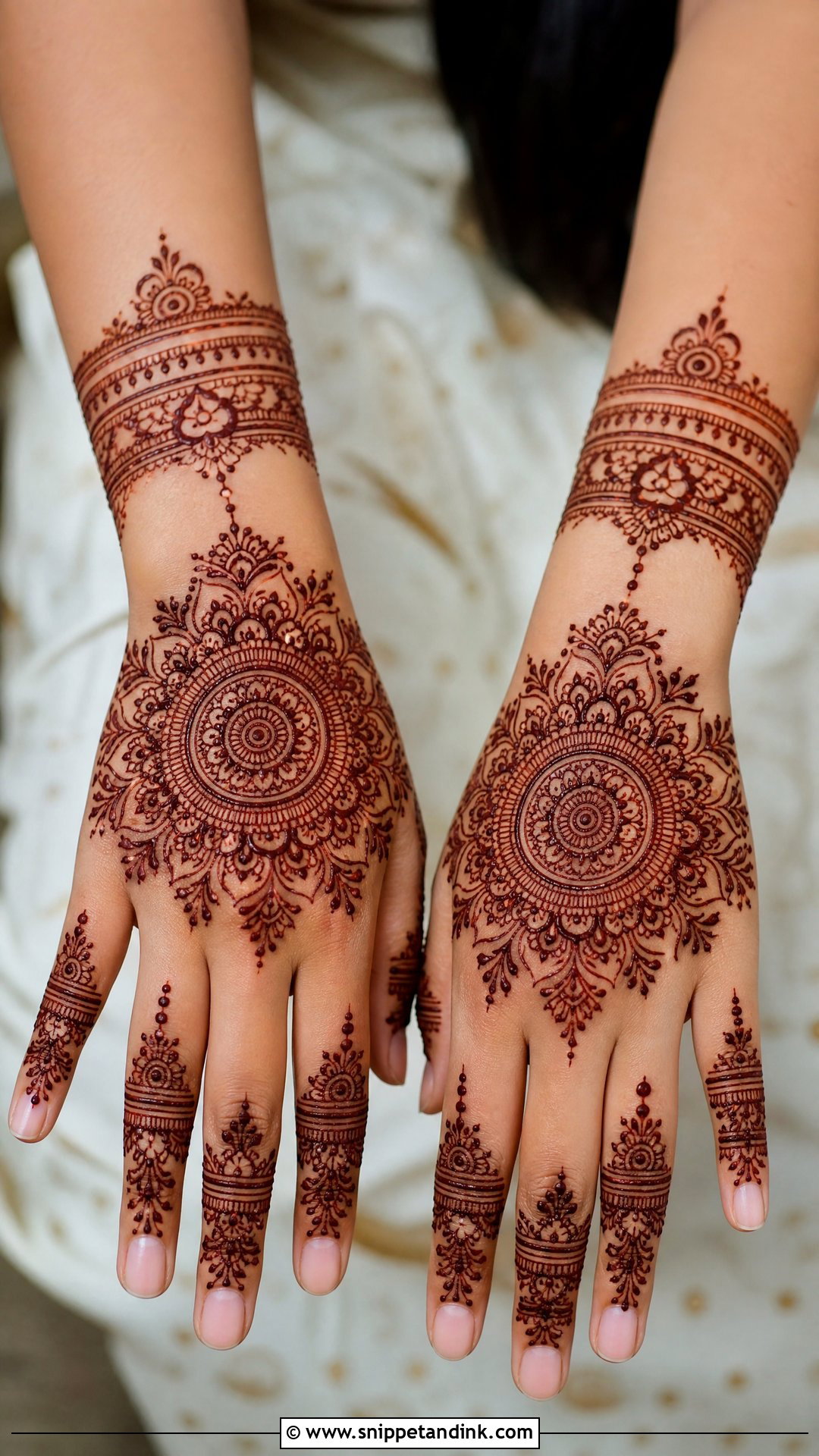 Mandala Bridal Back Hand Mehndi Design - Snippet and Ink - 20 Latest Bridal Back Side Mehndi Design Ideas