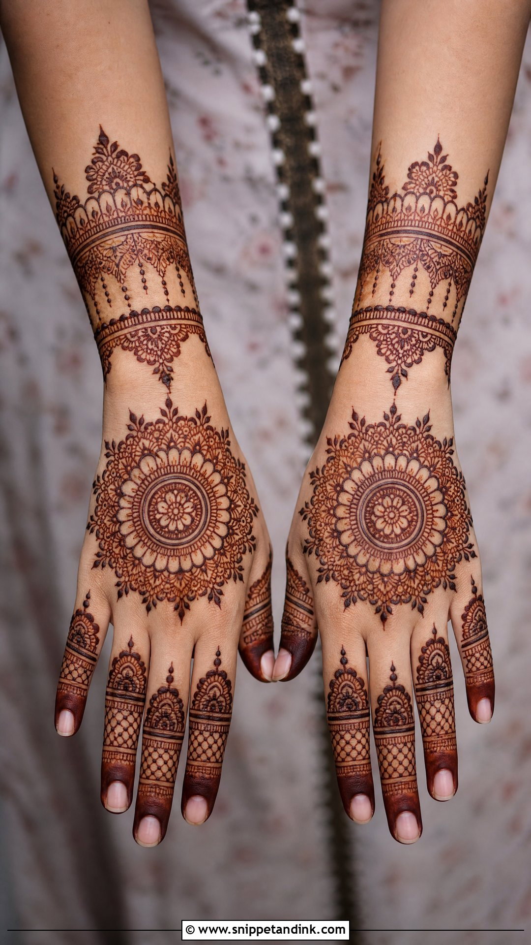 Mandala Bridal Back Hand Mehndi Design - Snippet and Ink - 20 Latest Bridal Back Hand Mehndi Designs