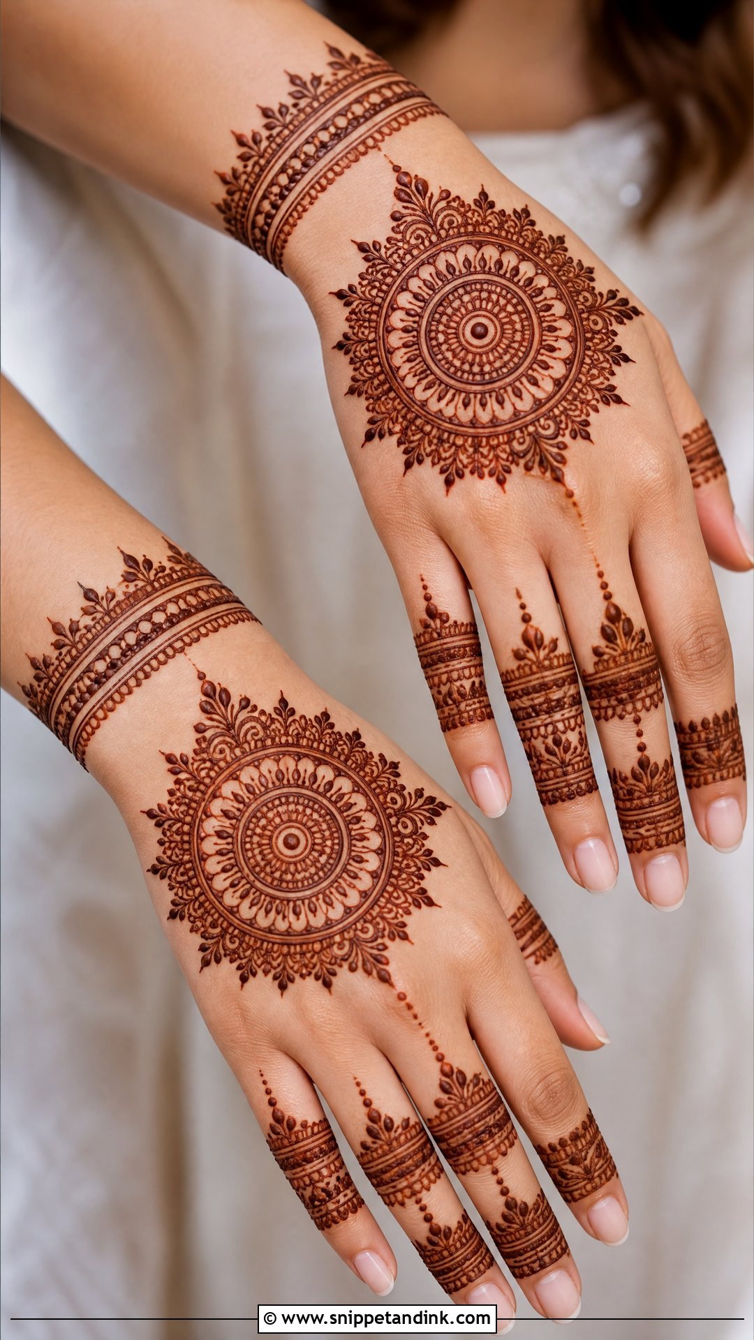 Mandala Bridal Back Hand Mehndi Design - Snippet and Ink - 30 Bridal Back Hand Mehndi Design Ideas