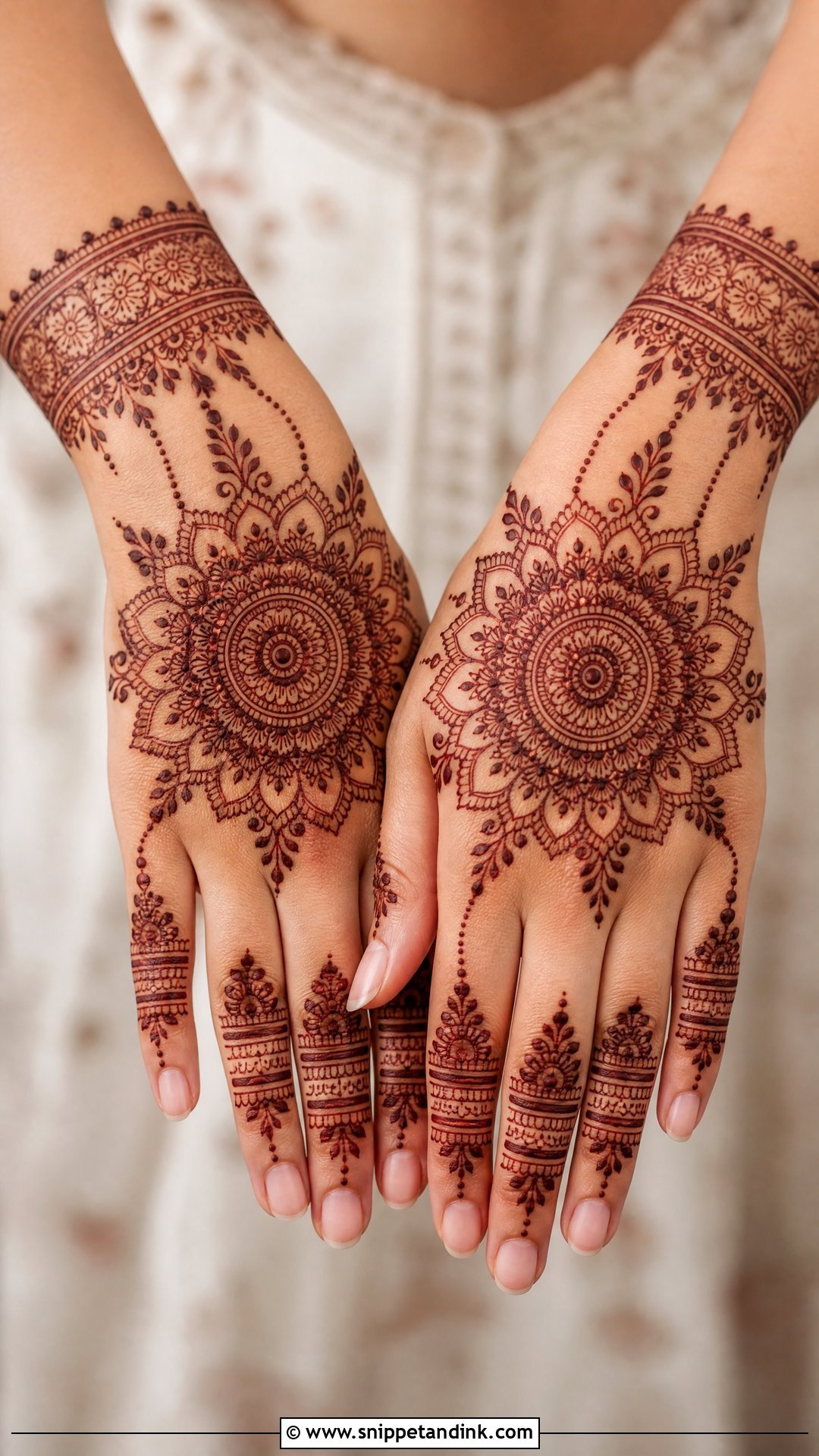 Mandala Bridal Back Side Mehndi Design - Snippet and Ink - 20 Bridal Back Side Mehndi Design Ideas