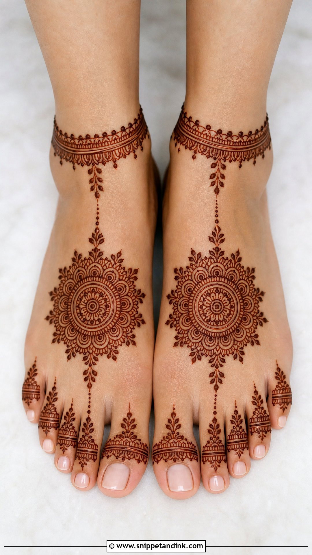 Mandala Bridal Feet Mehndi Design - Snippet and Ink - 30 Bridal Feet Mehndi Designs