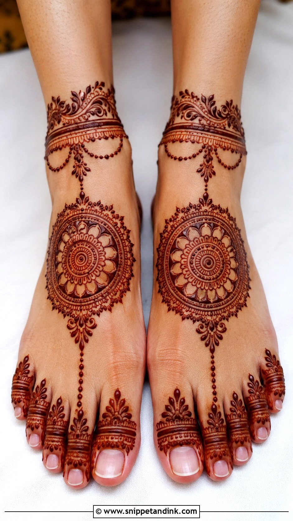 Mandala Bridal Foot Mehndi Design - Snippet and Ink - 30 Bridal Mehndi Designs for Foot