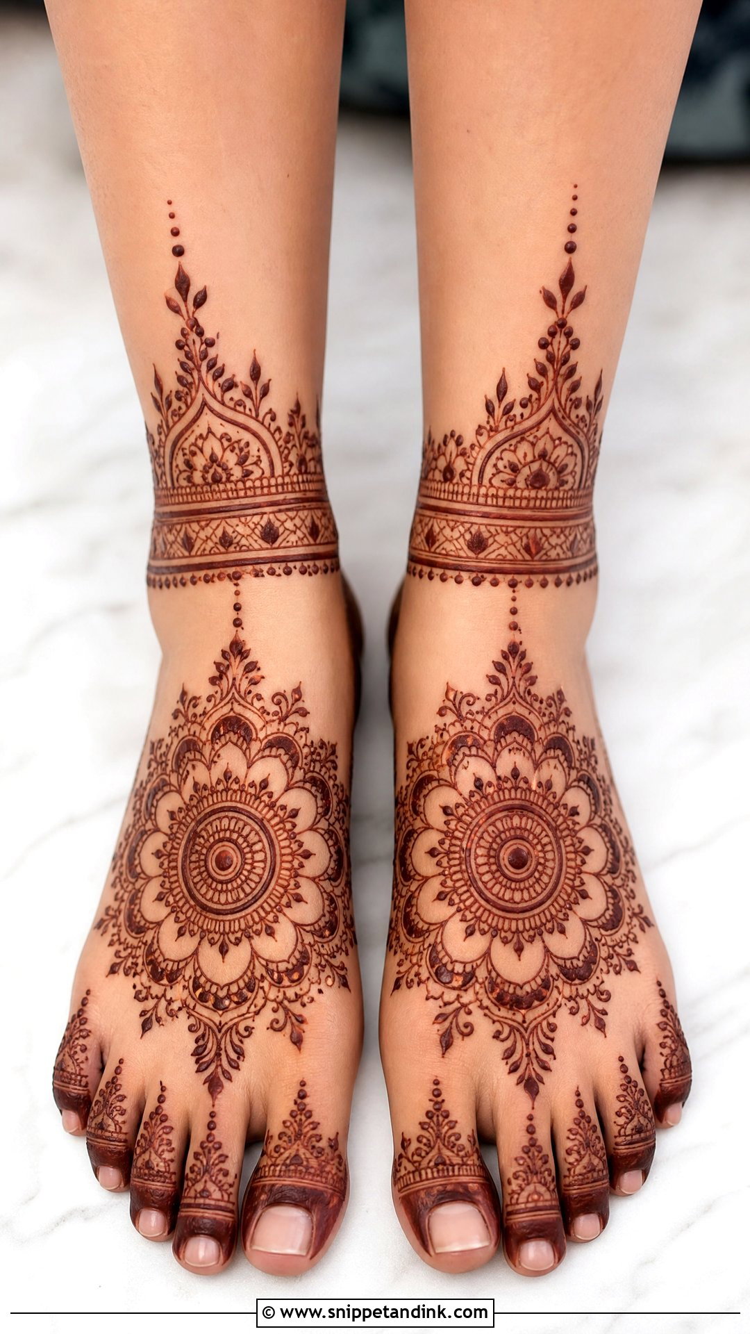 Mandala Bridal Leg Mehndi Design - Snippet and Ink - 20 Bride Lag Mehndi Design Ideas