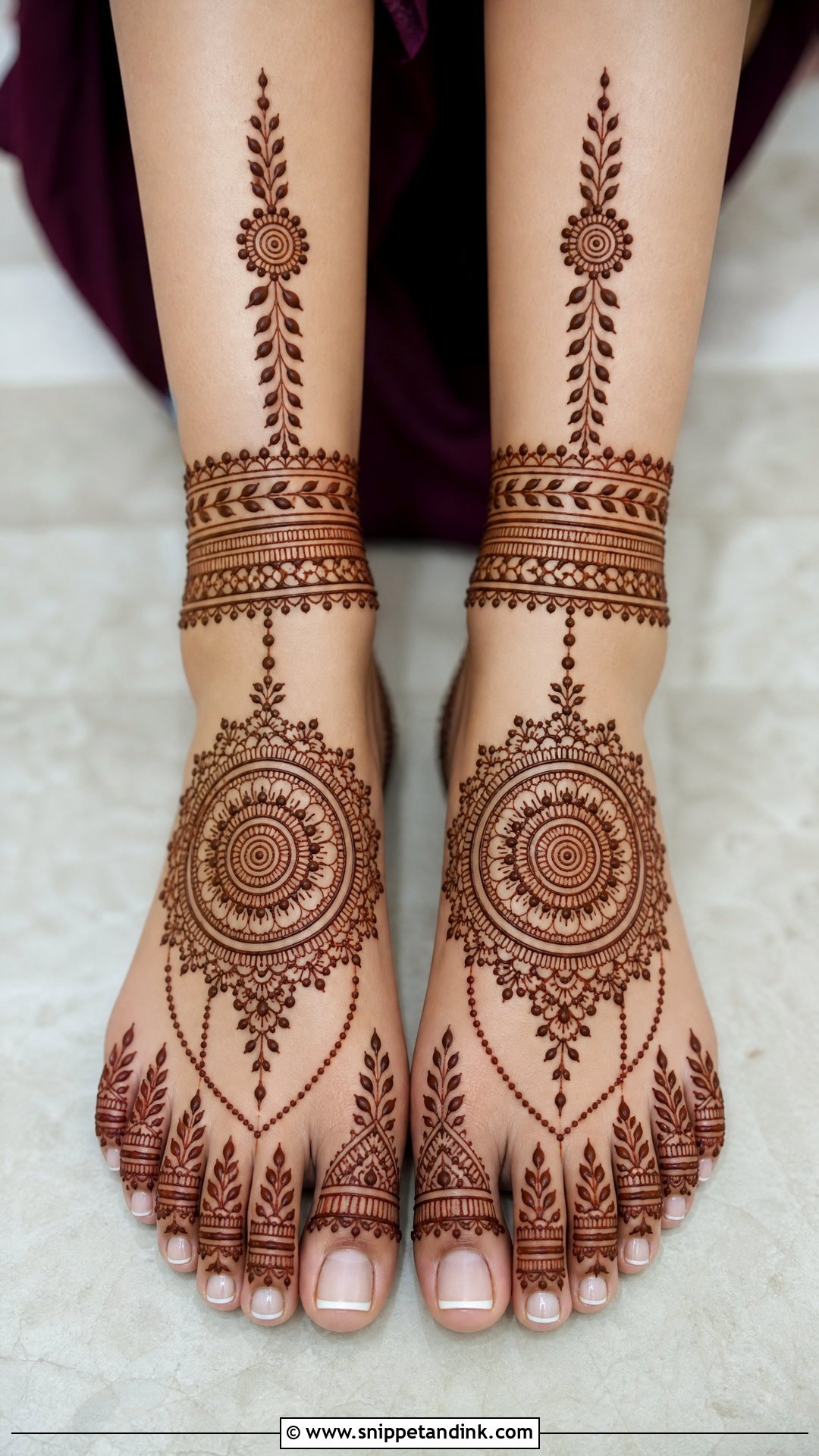 Mandala Bridal Leg Mehndi Design - Snippet and Ink - 20 Bridal Mehndi Designs for Leg
