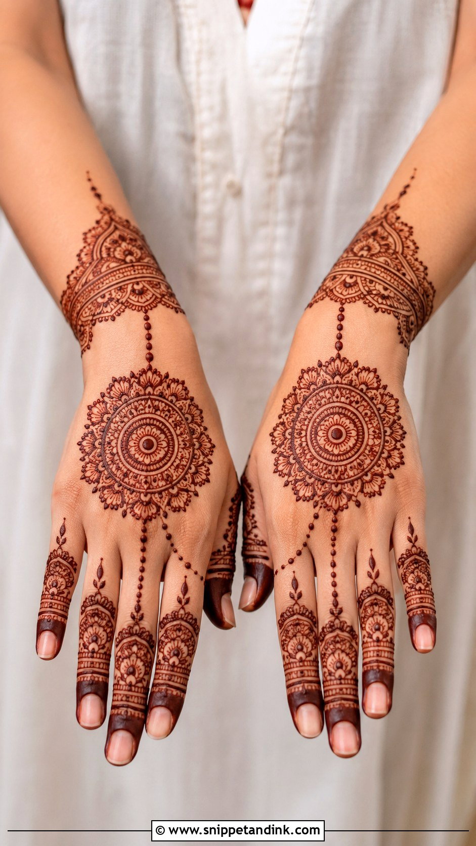 Mandala Bridal Mehndi Back Hand - Snippet and Ink - 30 Bridal Mehndi Designs Back Hands Brides