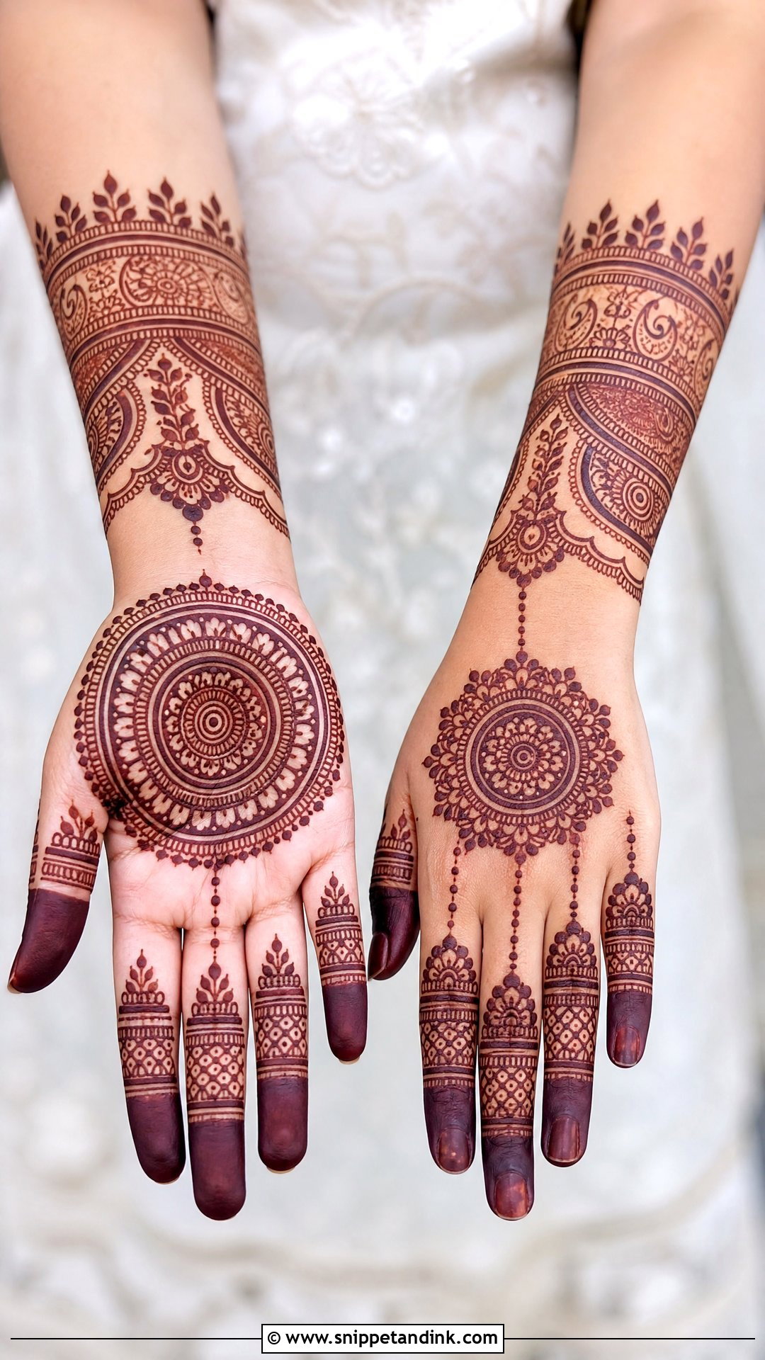 Mandala Bridal Mehndi Front And Back - Snippet and Ink - 20 Bridal Mehndi Designs Front and Back