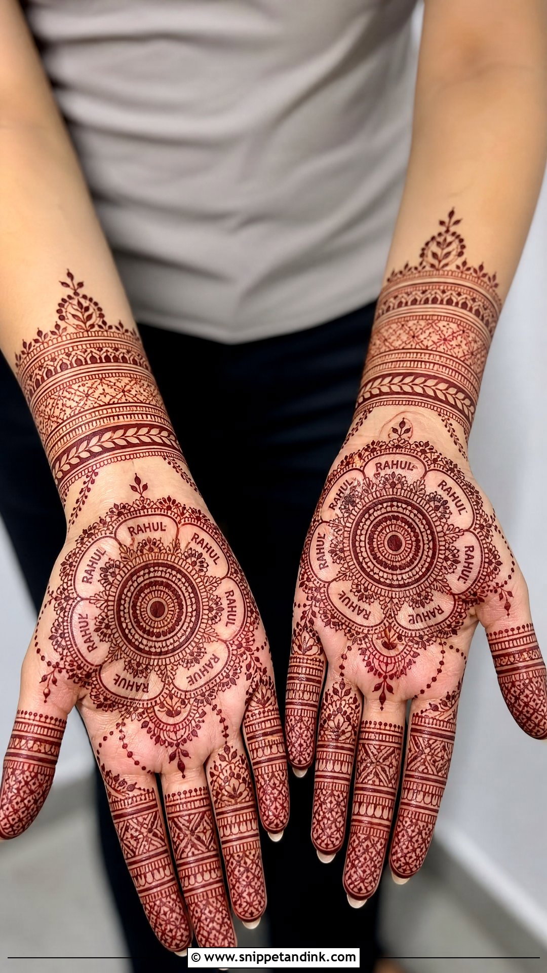 Mandala Bridal Name Mehndi Design - Snippet and Ink - 20 Bridal Name Mehndi Designs