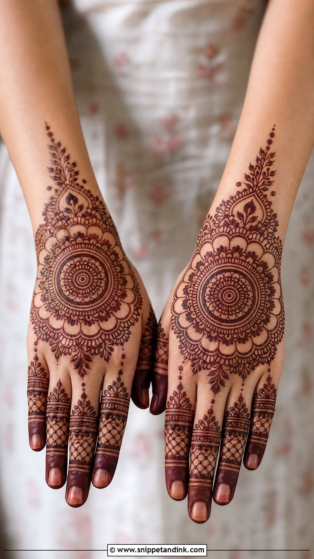 Mandala Engagement Mehndi Design - Snippet and Ink - 20 Engagement Bride Mehndi Designs