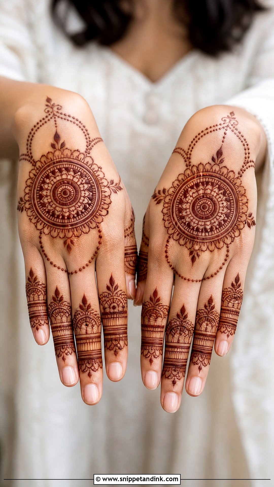 Mandala Finger Bridal Mehndi Design - Snippet and Ink - 20 Bridal Finger Mehndi Designs