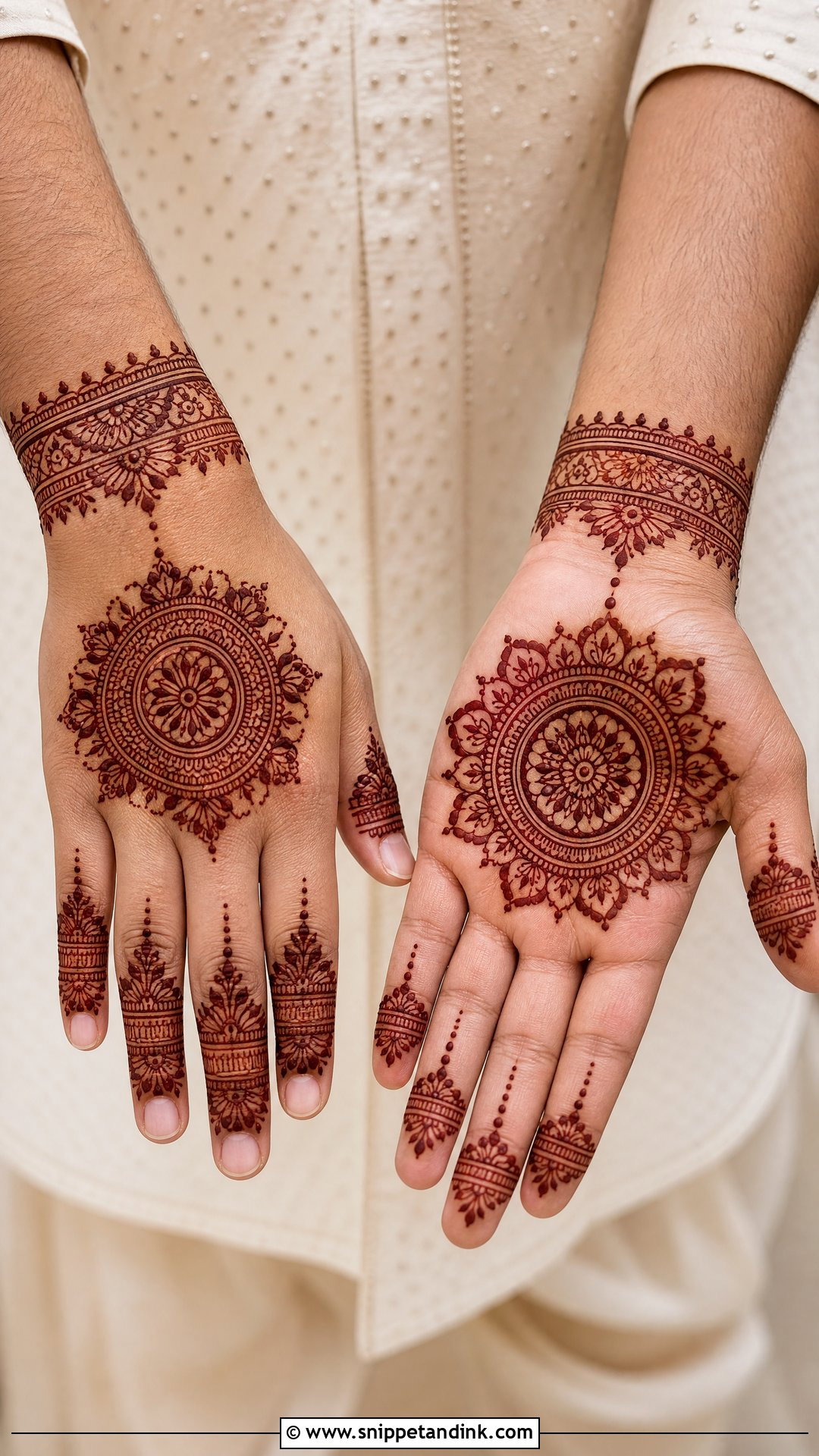 Mandala Groom Mehndi Design - Snippet and Ink - 25 Mehndi Design for Groom Hand Ideas