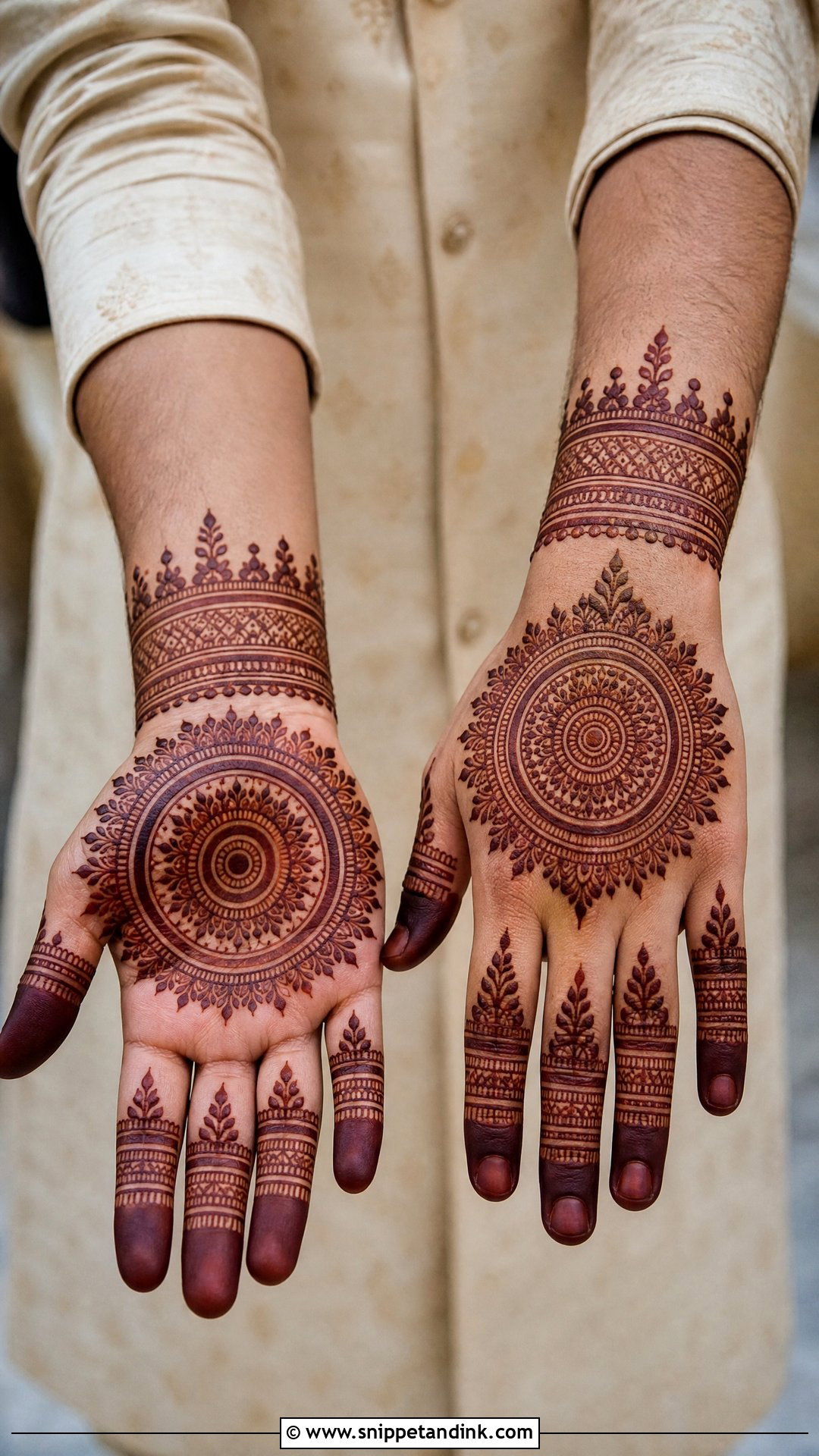 Mandala Groom Mehndi Design - Snippet and Ink - 20 Bridegroom Mehndi Designs