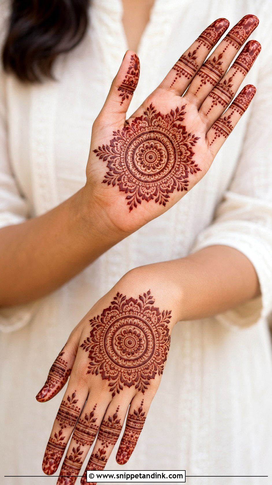 Mandala Half Hand Mehndi Design - Snippet and Ink - 35 Half Hand Mehndi Design Ideas