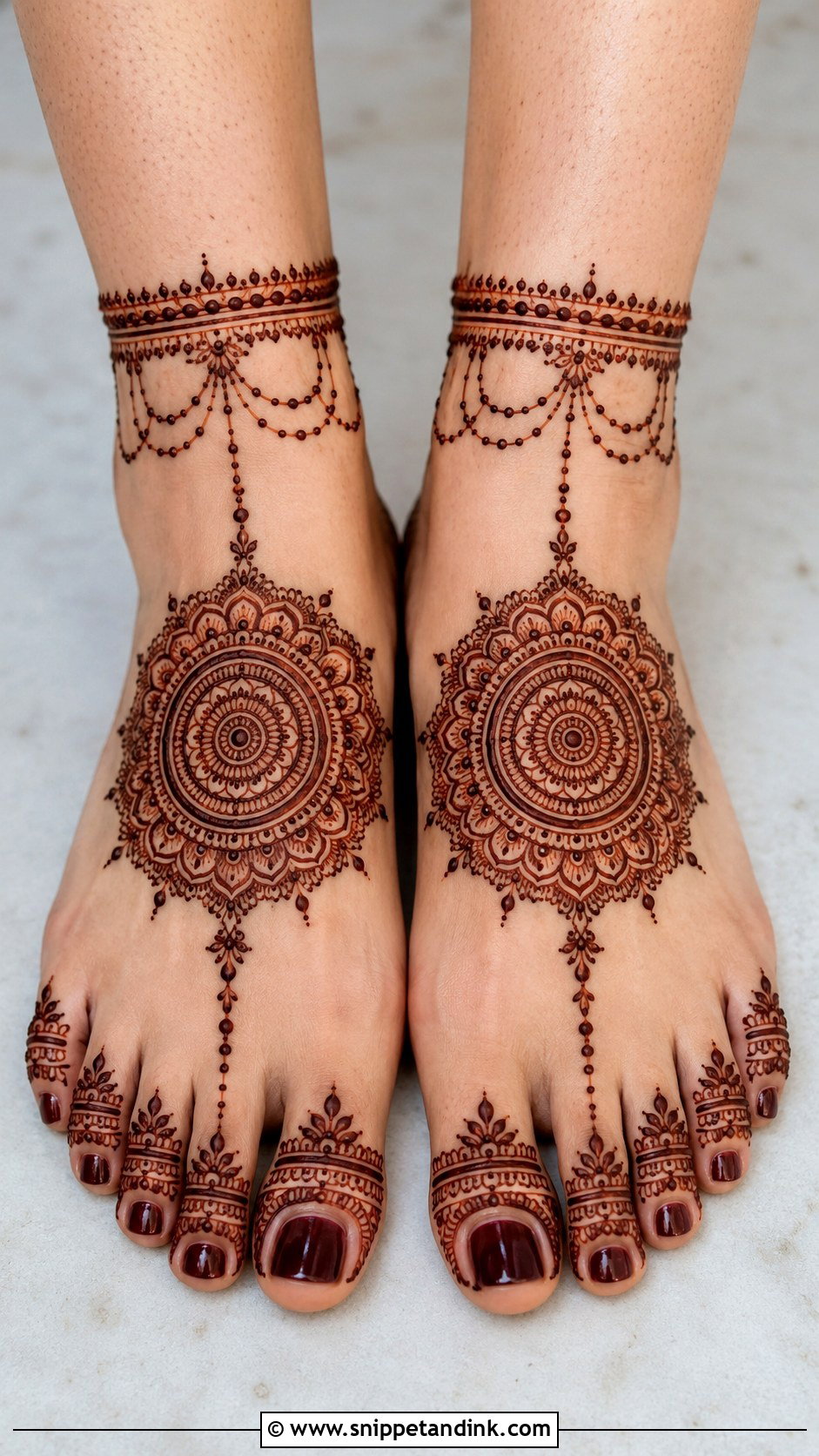 Mandala Leg Mehndi Design - Snippet and Ink - 35 Leg Mehndi Design Ideas