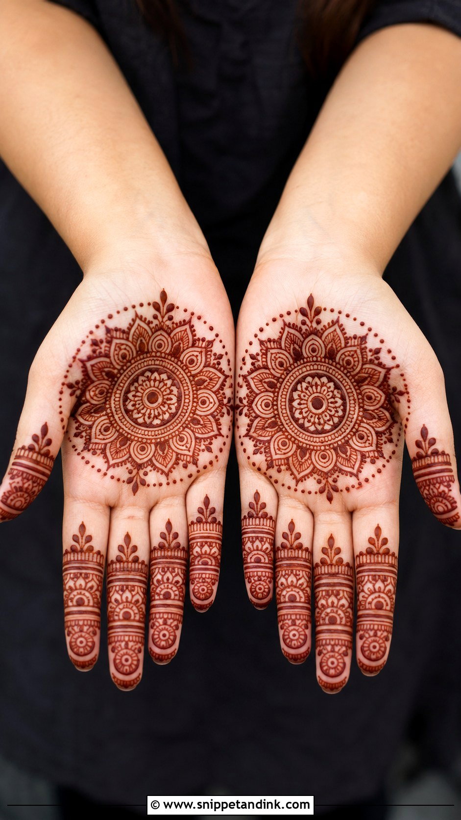 Mandala Mehndi Design Front Hand - Snippet and Ink - 35 Mehndi Designs 2025