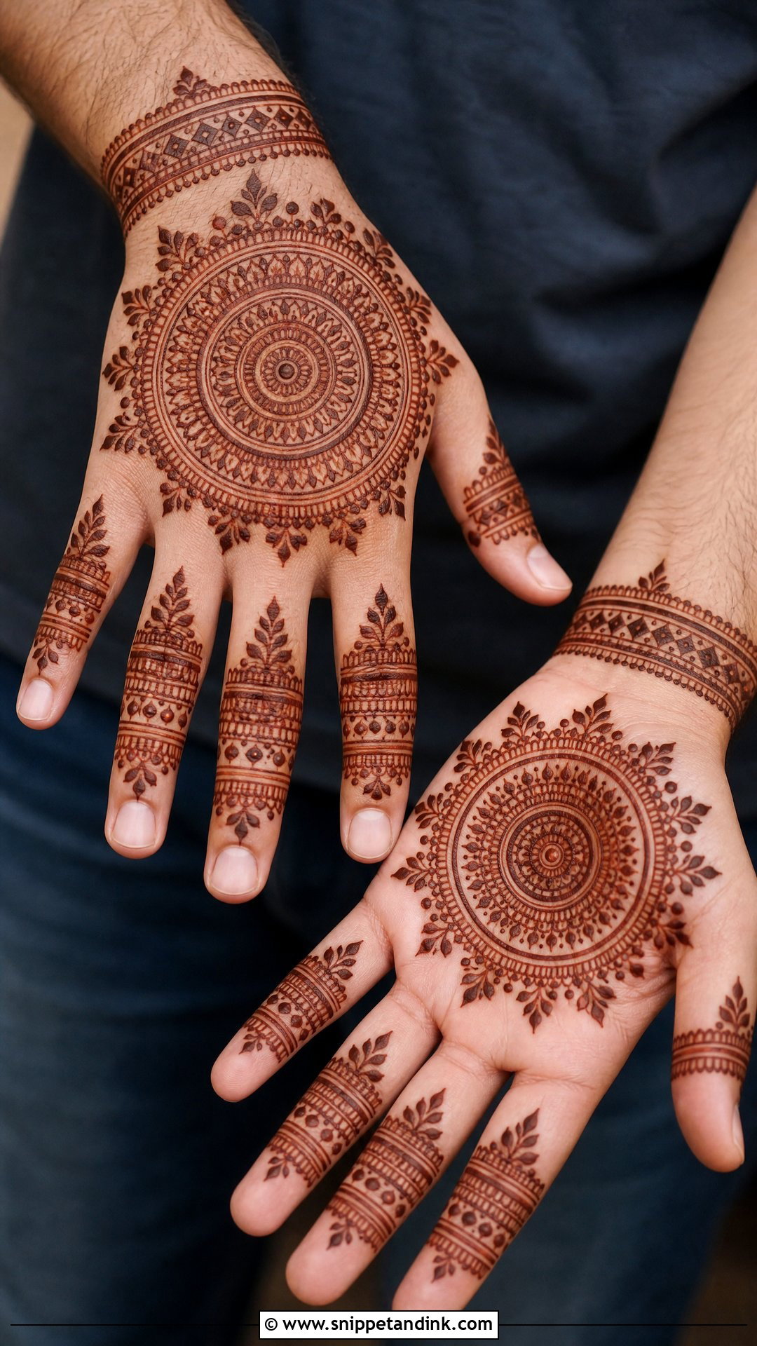Mandala Men Mehndi Design - Snippet and Ink - 25 Men Mehndi Designs