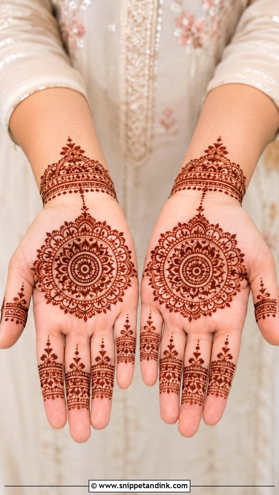 Mandala Palm Mehndi Design - Snippet and Ink - 35 Hand Mehndi Designs