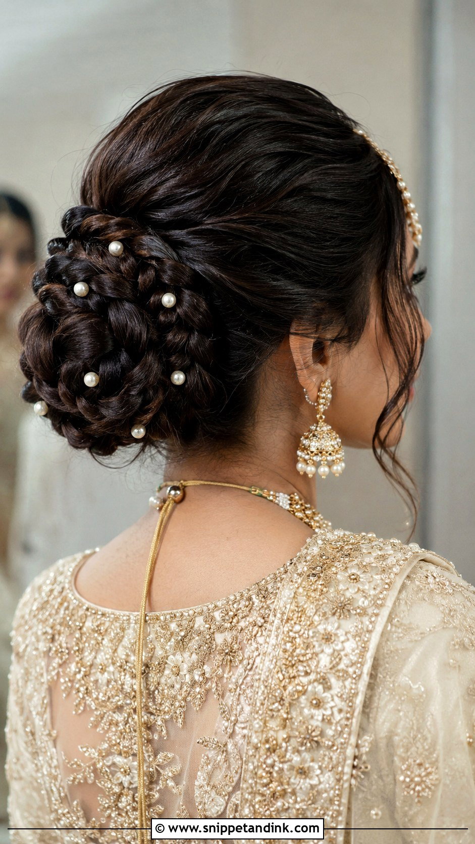 Mandap Bridal Braided Bun - Snippet and Ink - 15 Mandap Bride Hairstyle Ideas