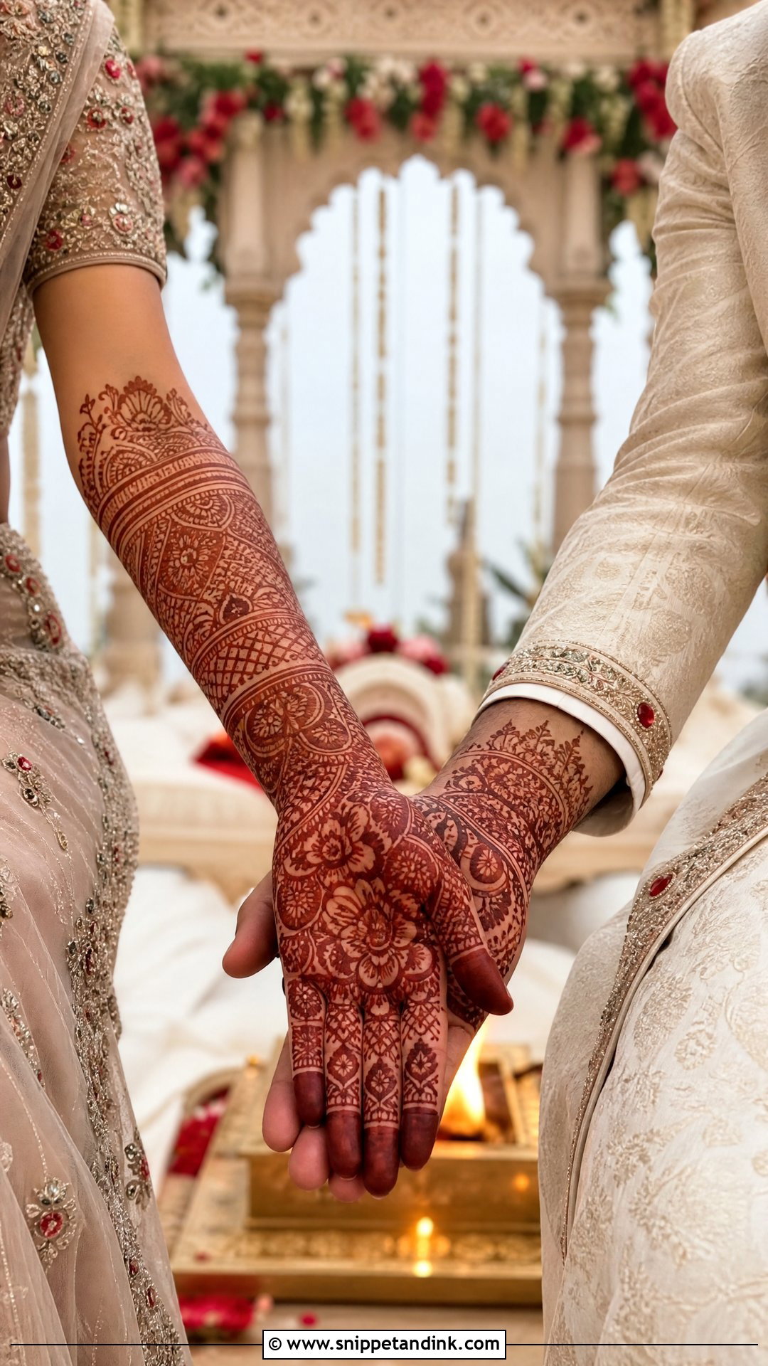 Mandap Scene Bridal Figure Mehndi - Snippet and Ink - 25 Bridal Figure Mehndi Designs