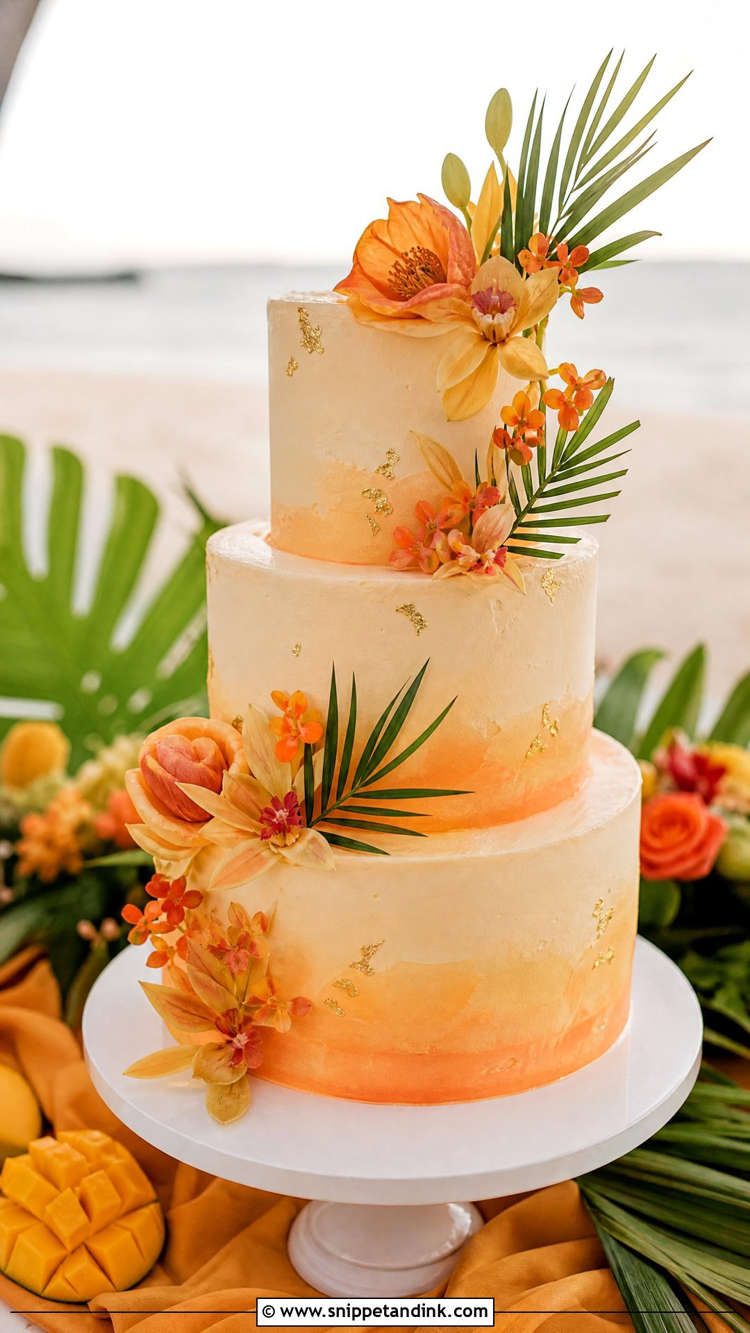 Mango Beach Wedding Cake - Snippet and Ink - 30 Beach Cake Ideas for Wedding