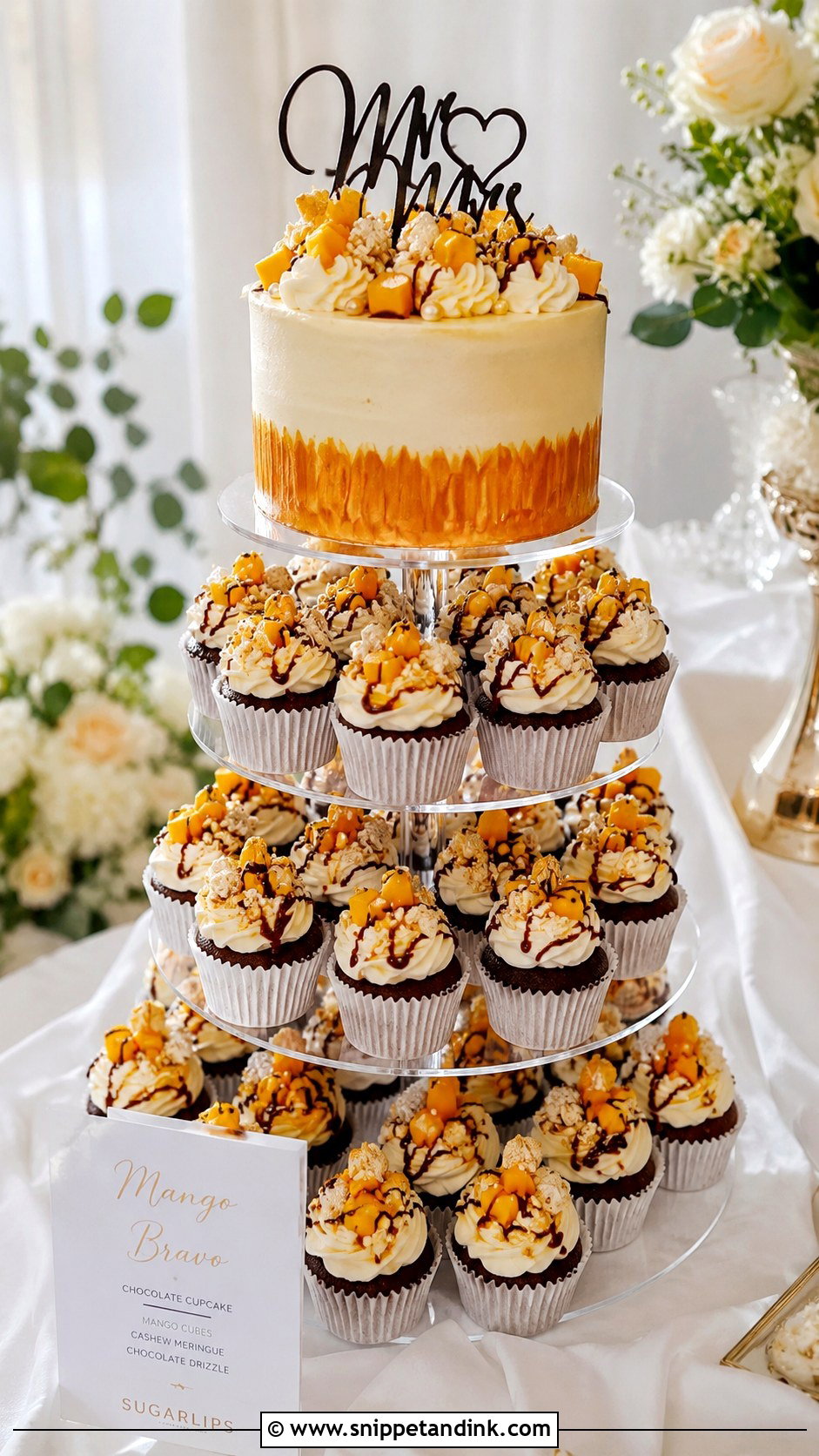 Mango Bravo Cupcake Tower - Snippet and Ink - 20 Mango Bravo Cake Ideas for Wedding