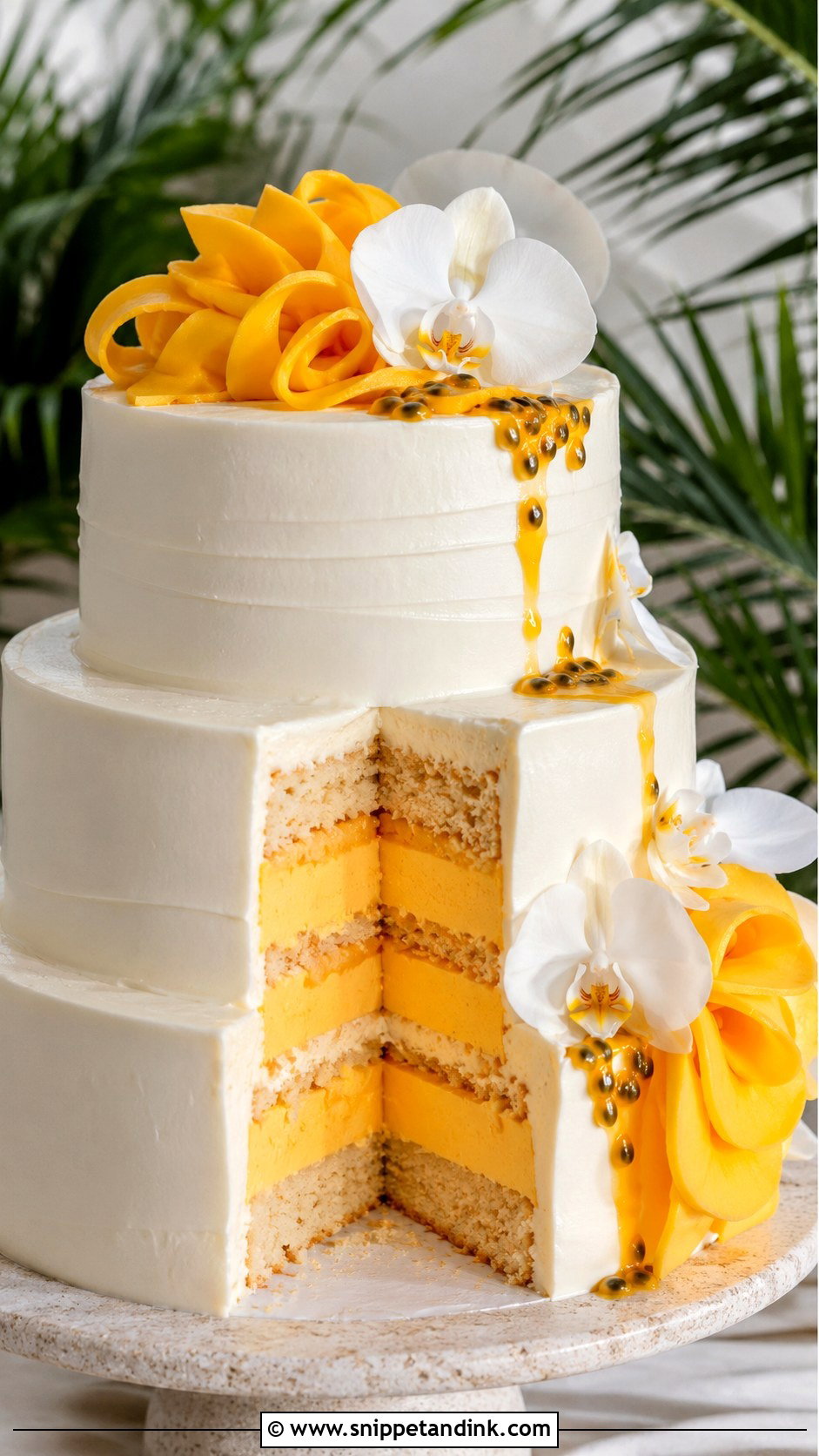 Mango Mousse Wedding Cake - Snippet and Ink - 25 Mousse Wedding Cake Ideas