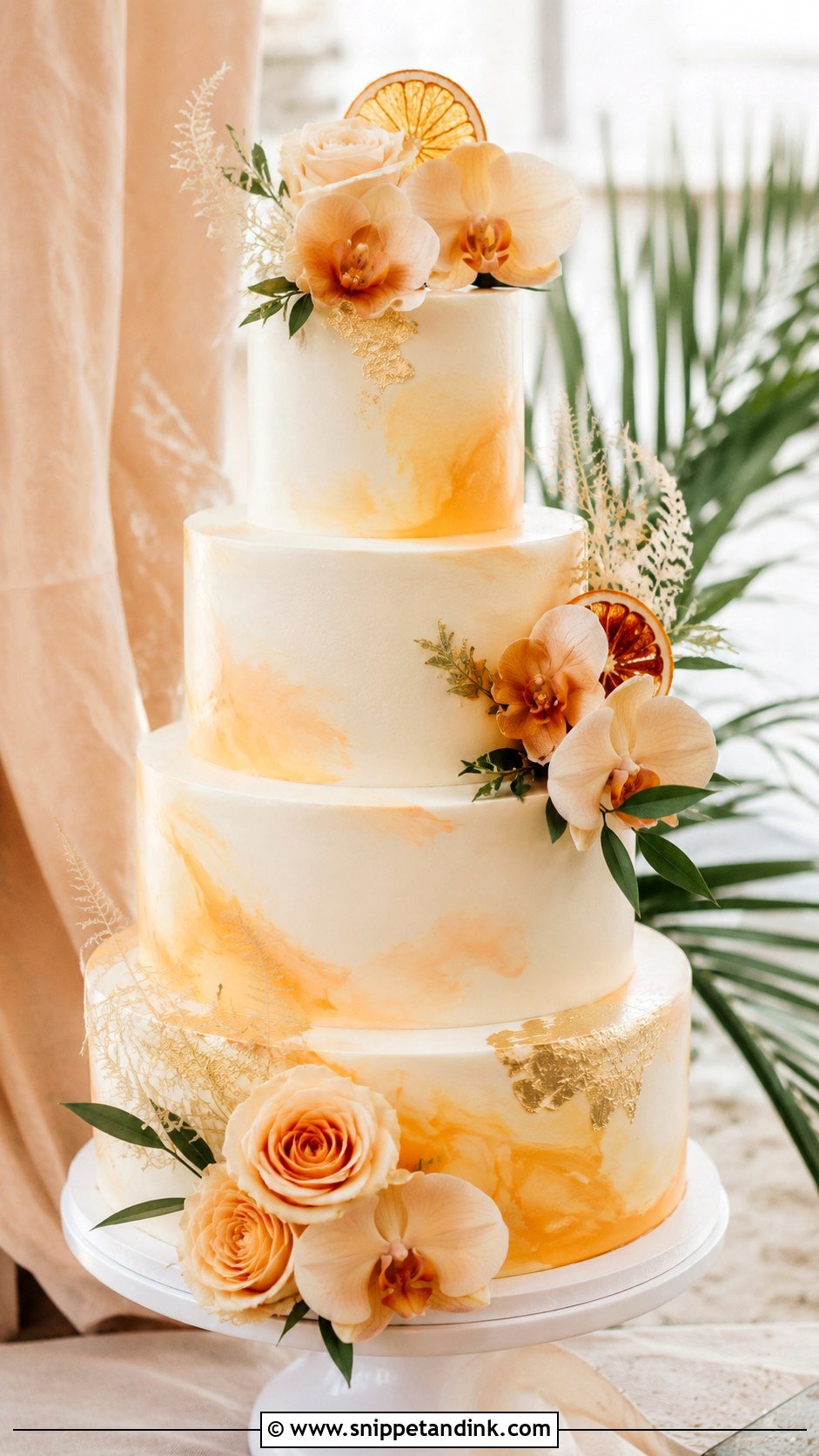 Mango Sorbet Wedding Cake - Snippet and Ink - 20 Sorbet Wedding Cake Ideas