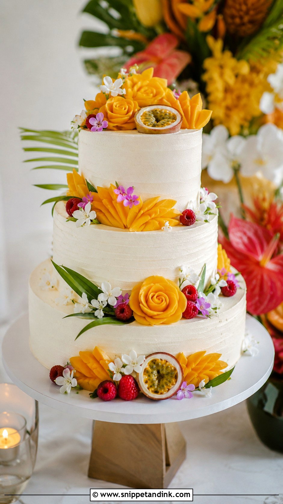 Mango Wedding Cake - Snippet and Ink - 20 Fresh Fruit Wedding Cake Ideas