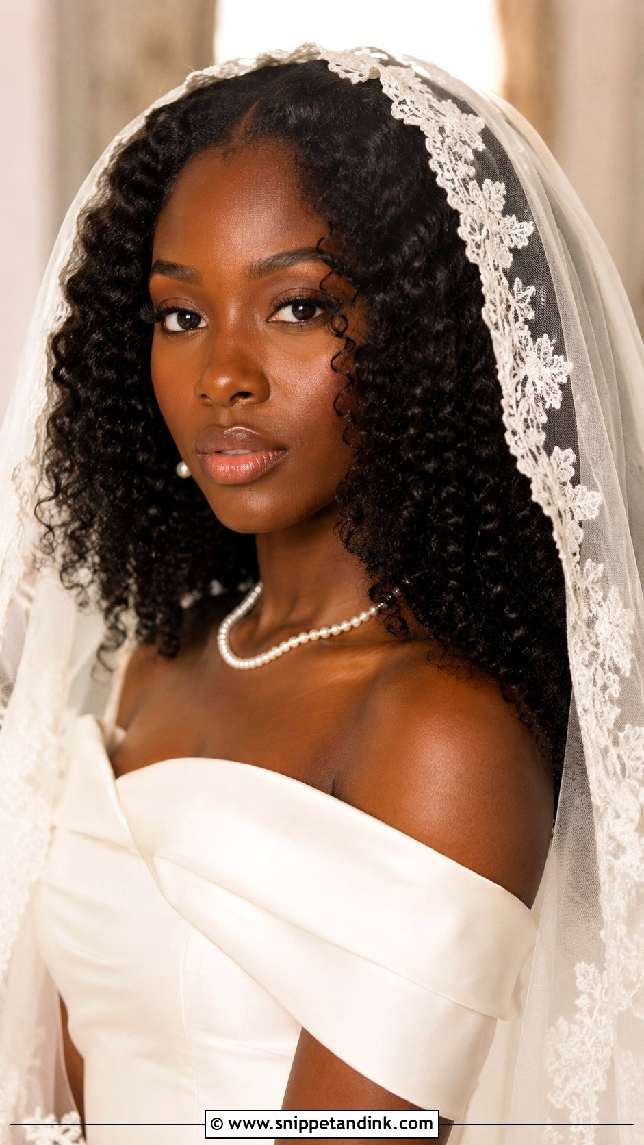 Mantilla Veil With Natural Curly Hair - Snippet and Ink - 15 Mantilla Veil Curly Hair Ideas