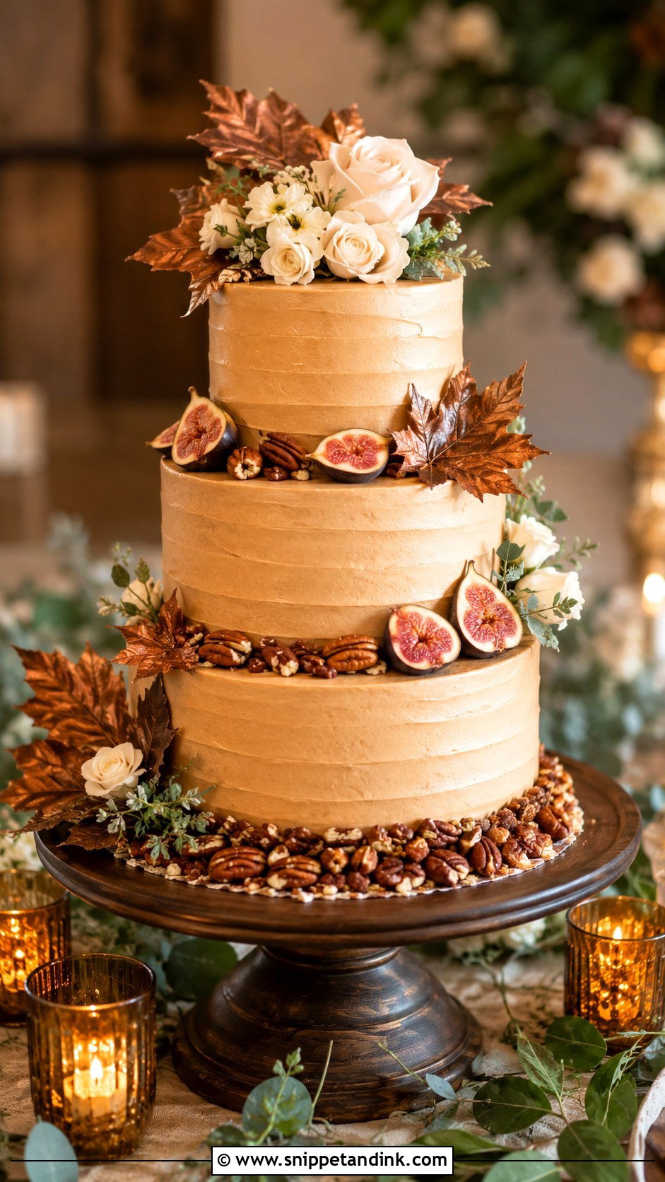 Maple Pecan Wedding Cake - Snippet and Ink - 20 Fall Wedding Cakes