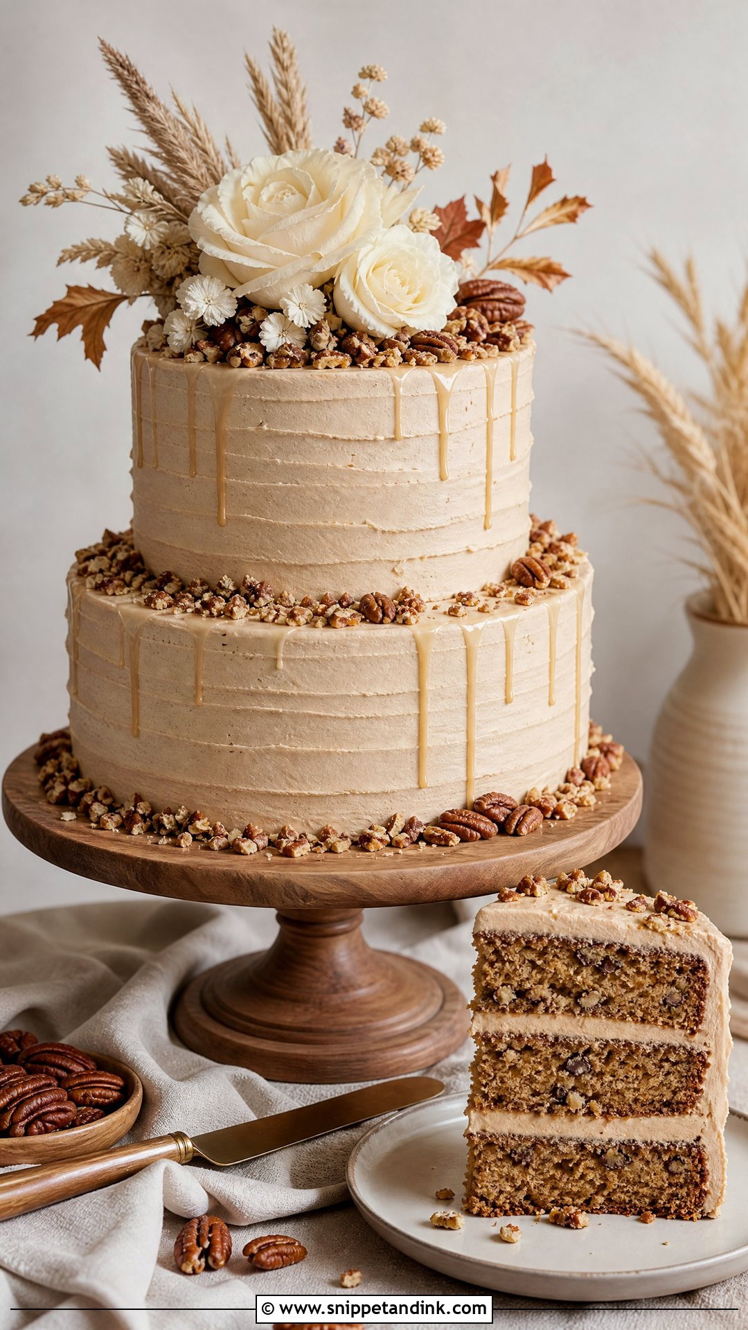 Maple Pecan Wedding Cake - Snippet and Ink - 25 Fall Theme Cakes for Wedding